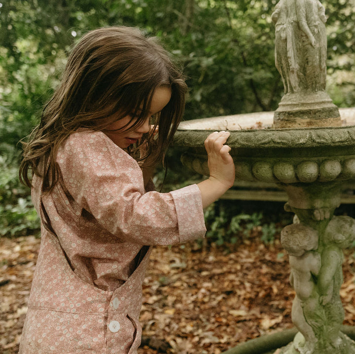 Landgirl Dungarees in Twill March Flower