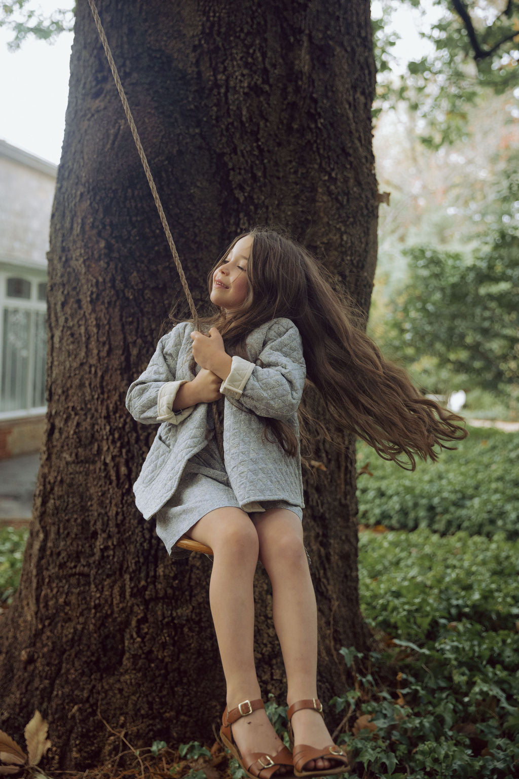 Quilted Jacket in Dusk Forget Me Not - printebebe.com