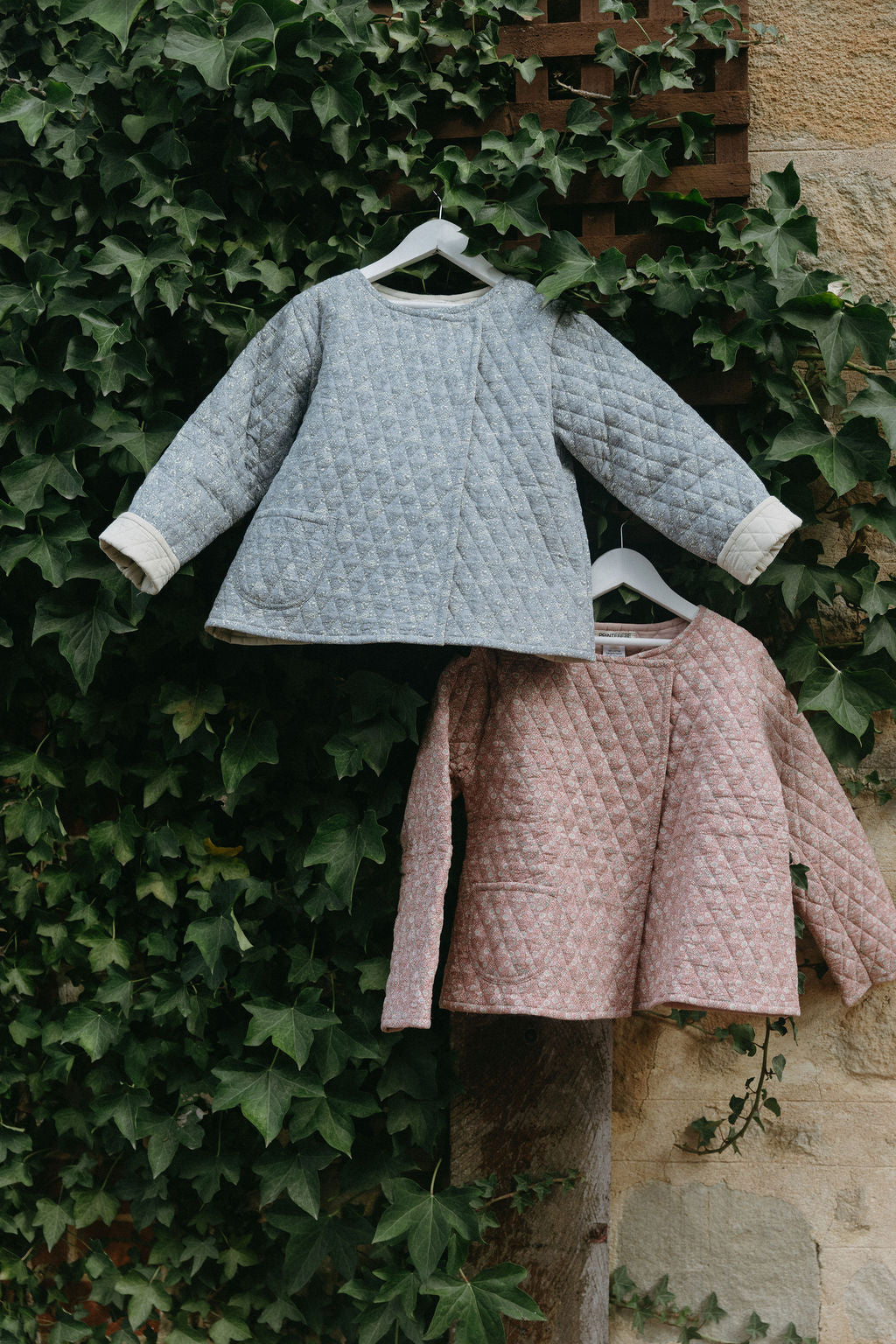 Quilted Jacket in Dusk Forget Me Not - printebebe.com