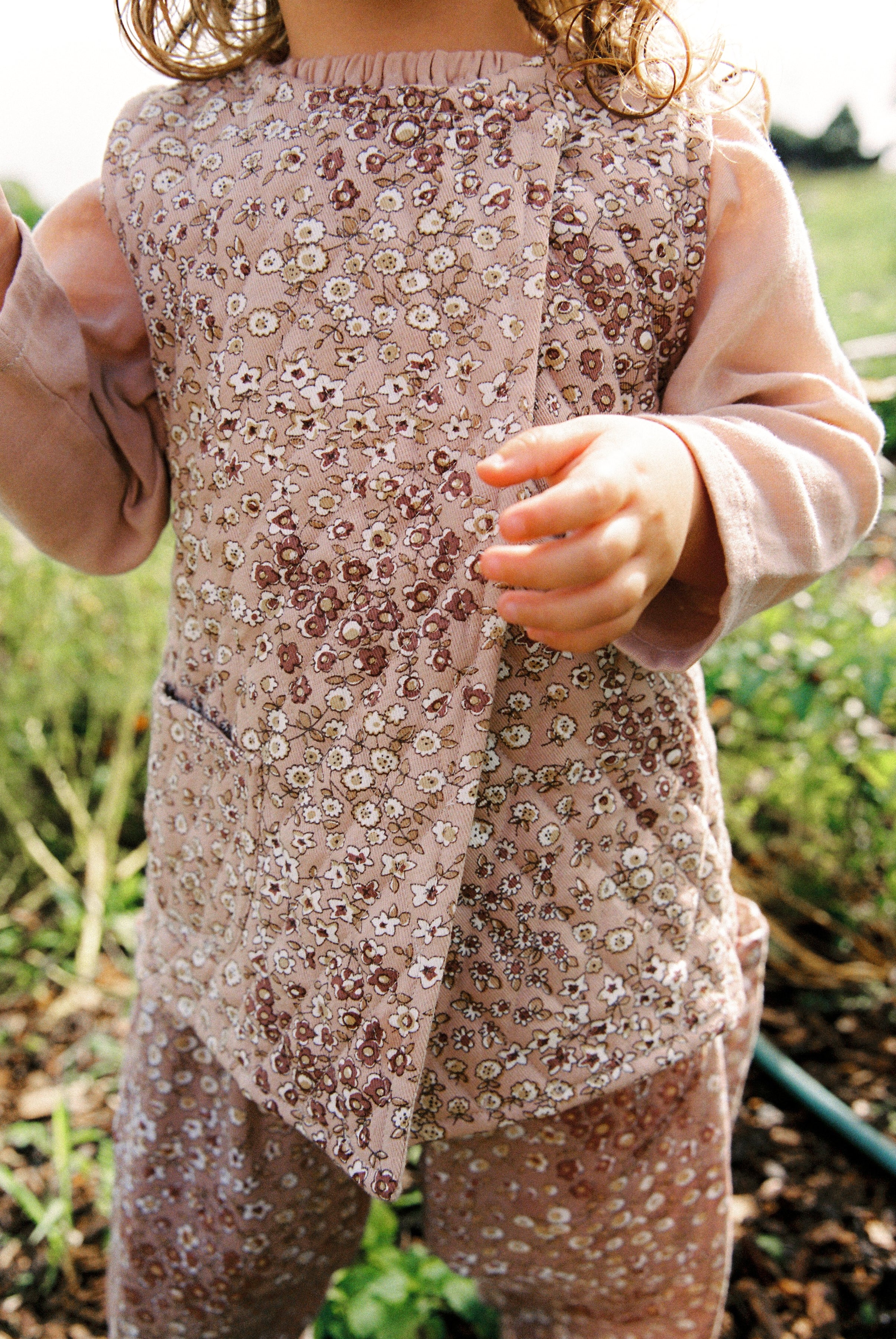 Quilted Vest in Rose Vintage Flower