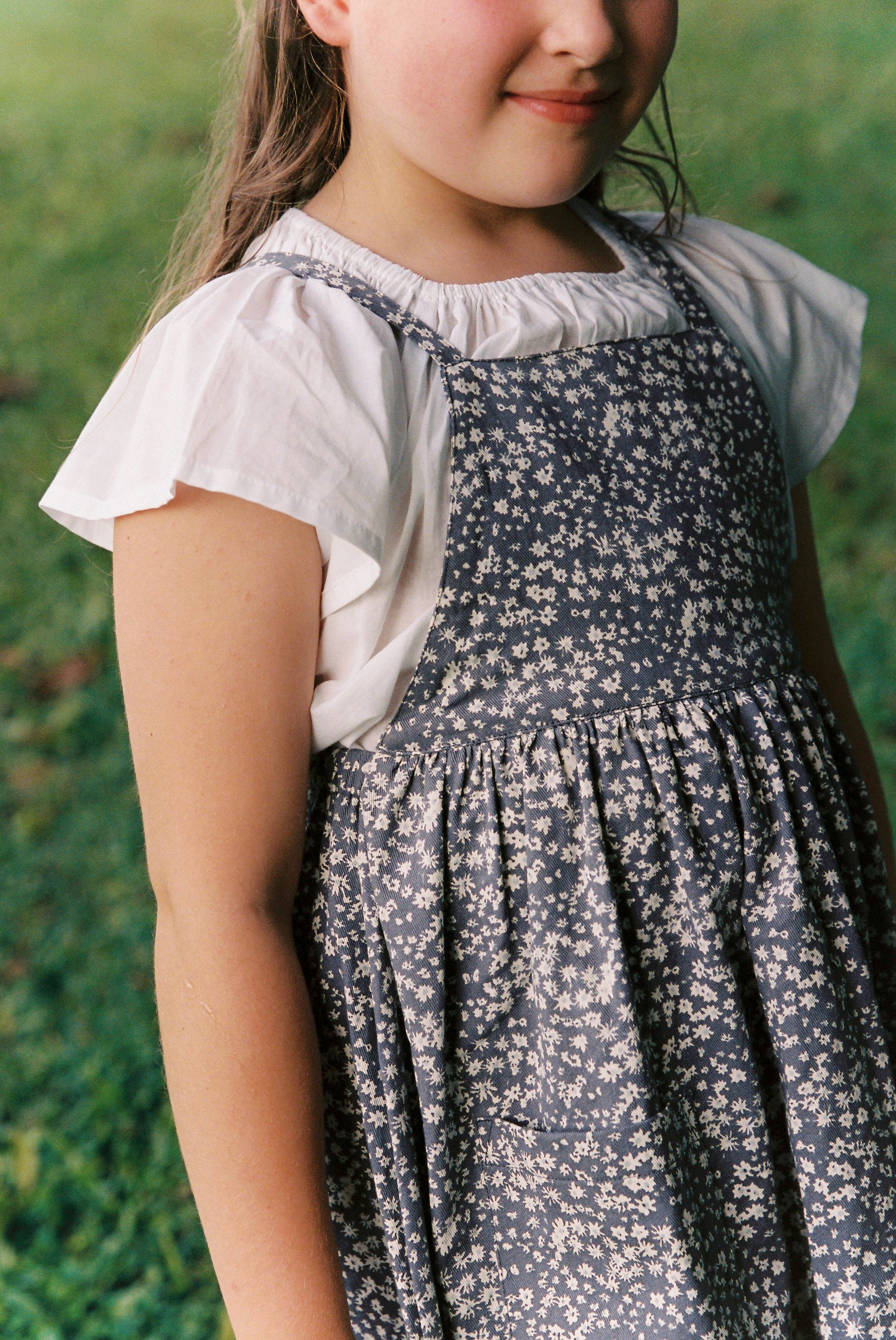 Holiday Dress in Twill Midnight Butterflies