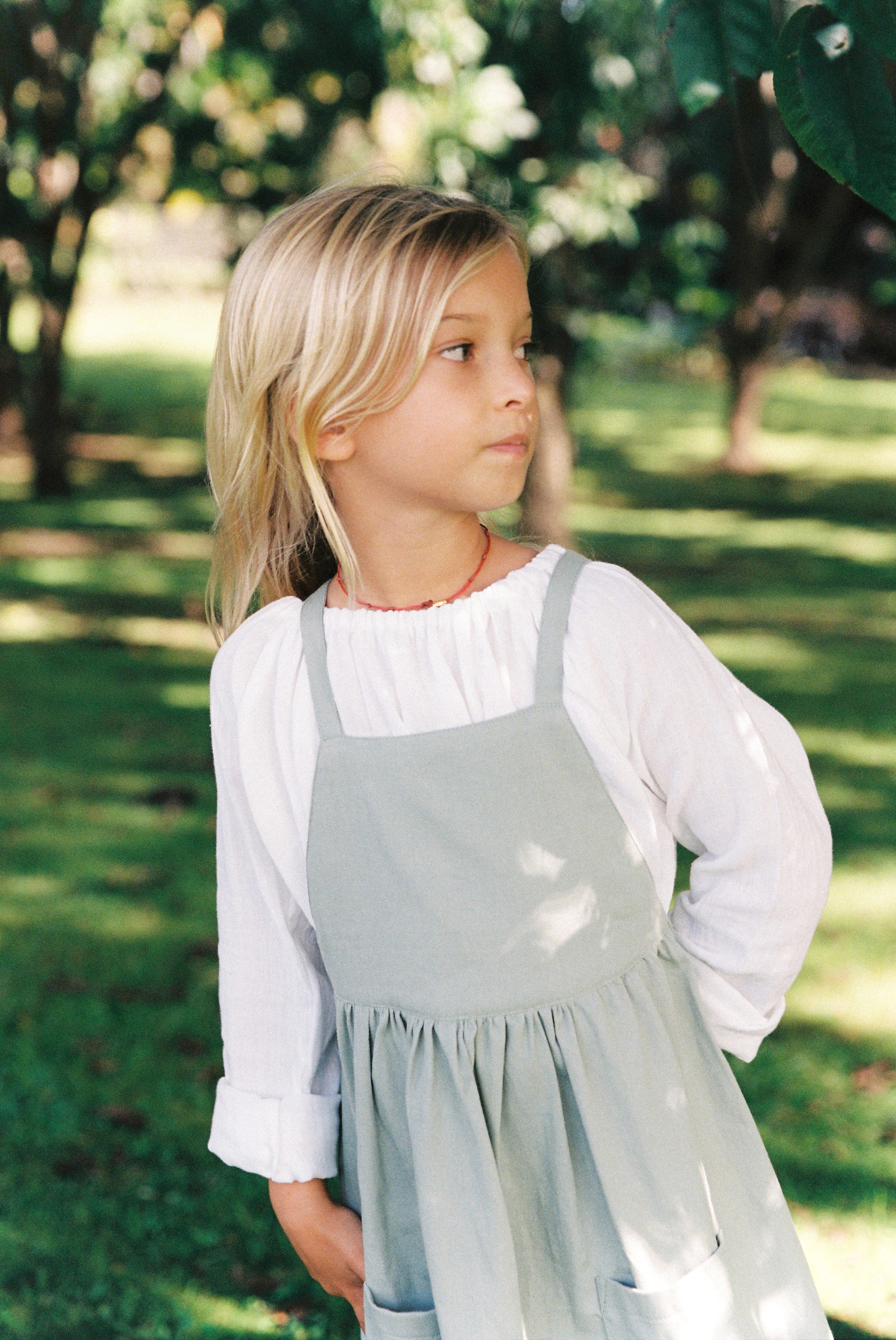 Pocket Smock in White - printebebe.com