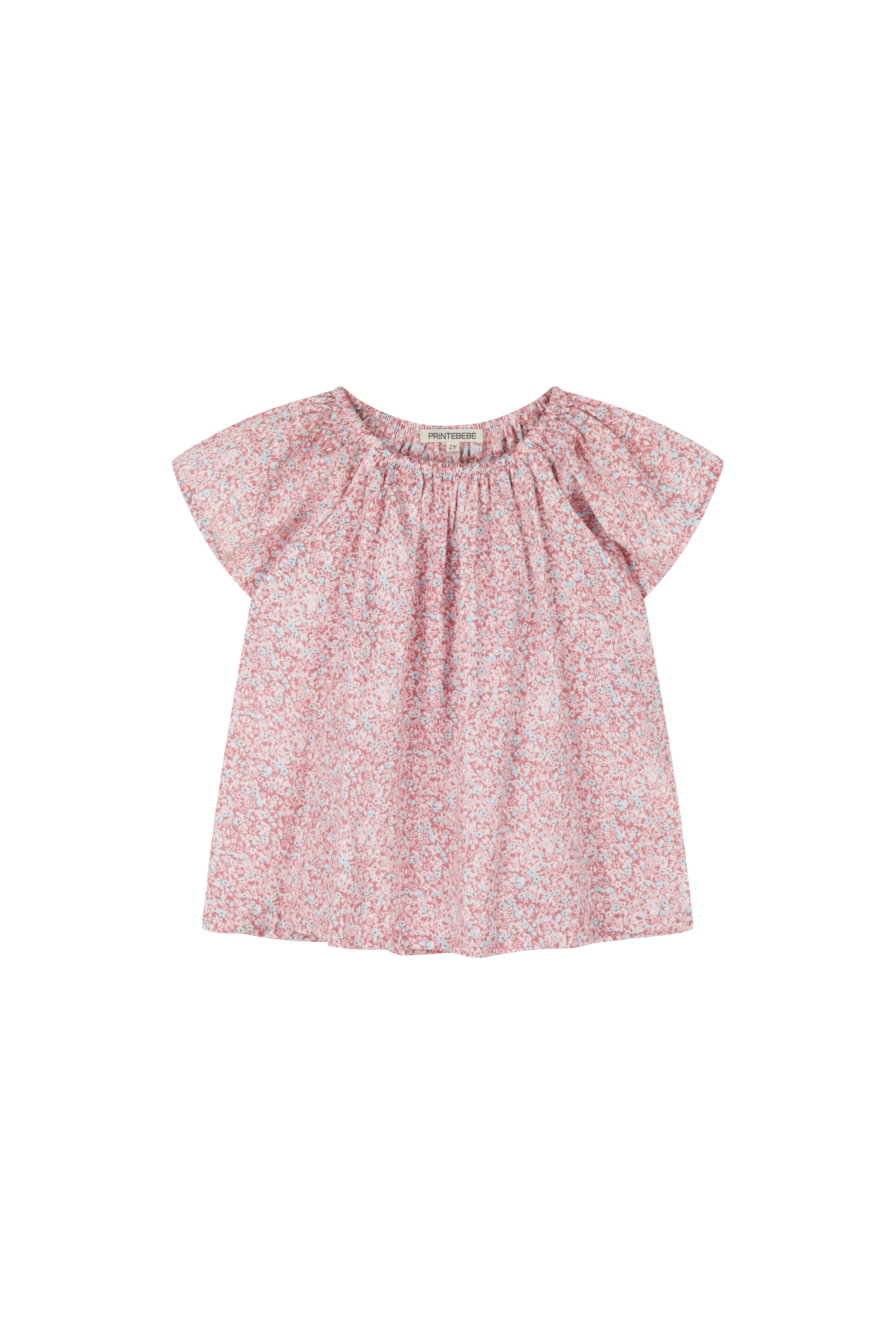 Flutter Top in Rosewater Mini Flower