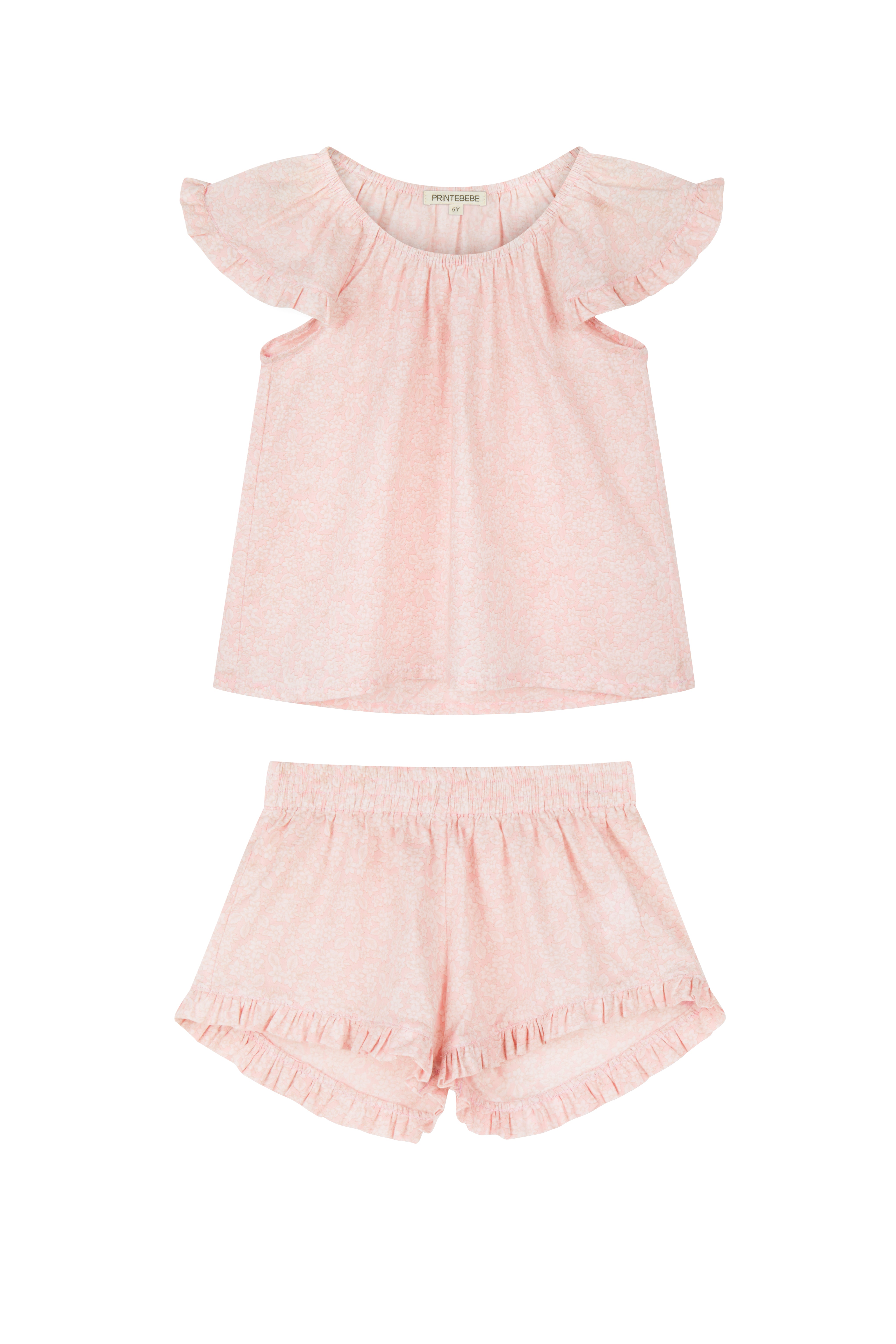 Pyjama Day Set in Petal Pink Field Flower