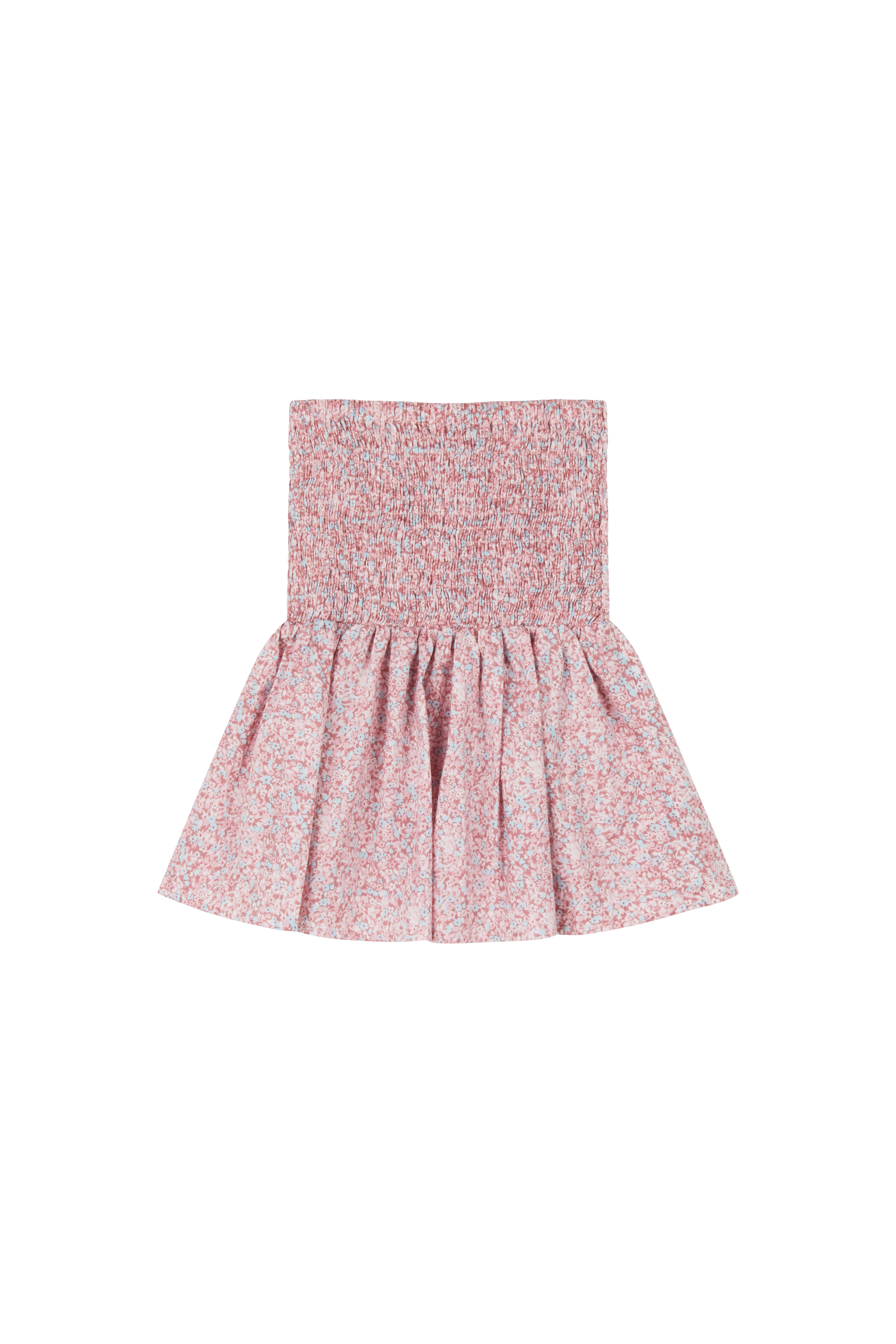 Ruched Skirt in Rosewater Mini Flower