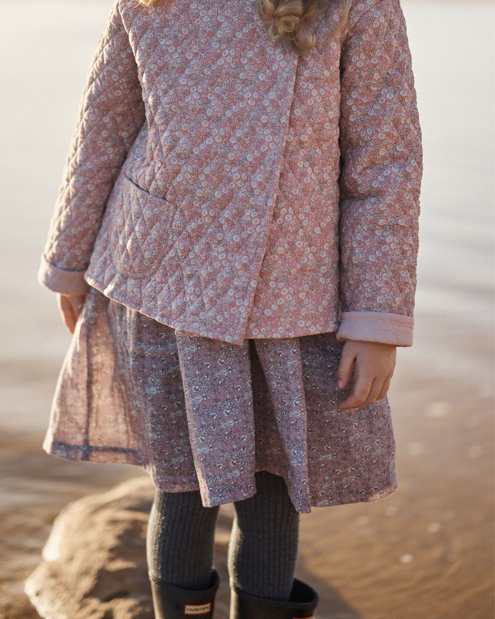 Quilted Jacket in Blush March Flower - Rose Lining
