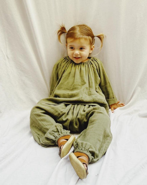 Pocket Smock in Olive Green