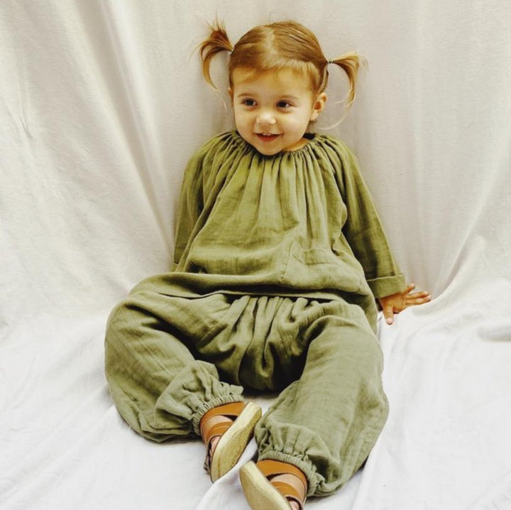 Pocket Smock in Olive Green