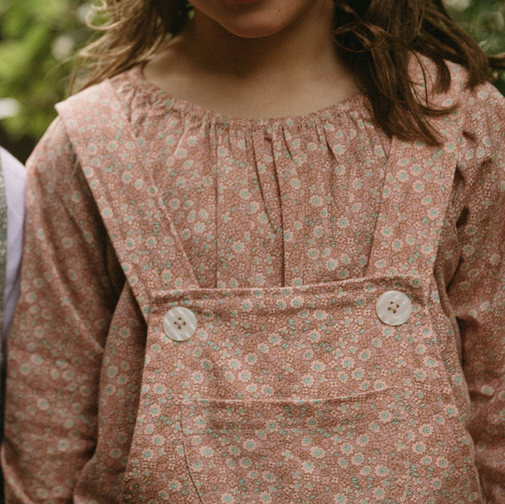 Landgirl Dungarees in Twill March Flower