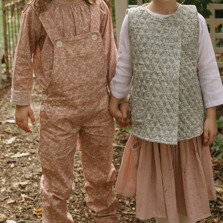 Landgirl Dungarees in Twill March Flower