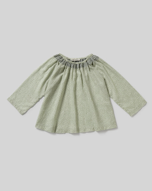 Embroidered Smock Blouse in Meadow Bird
