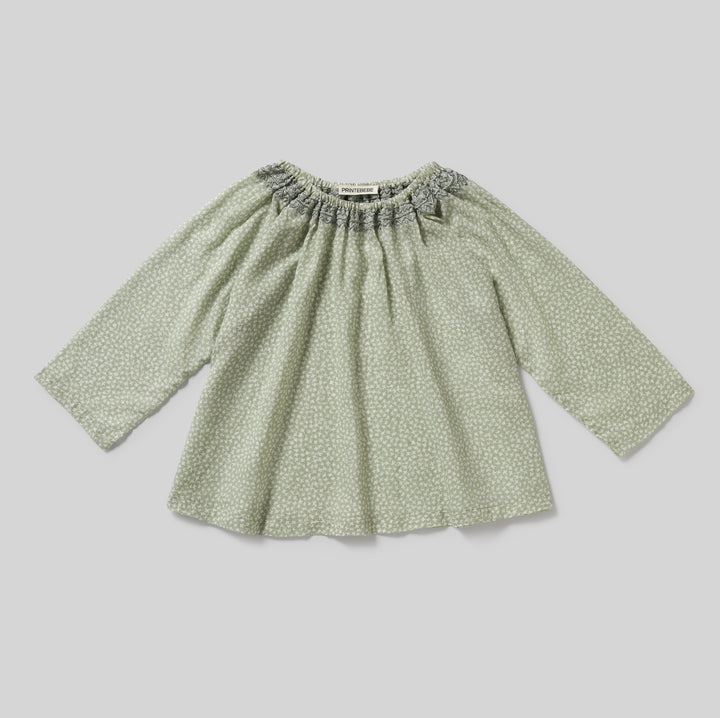 Embroidered Smock Blouse in Meadow Bird