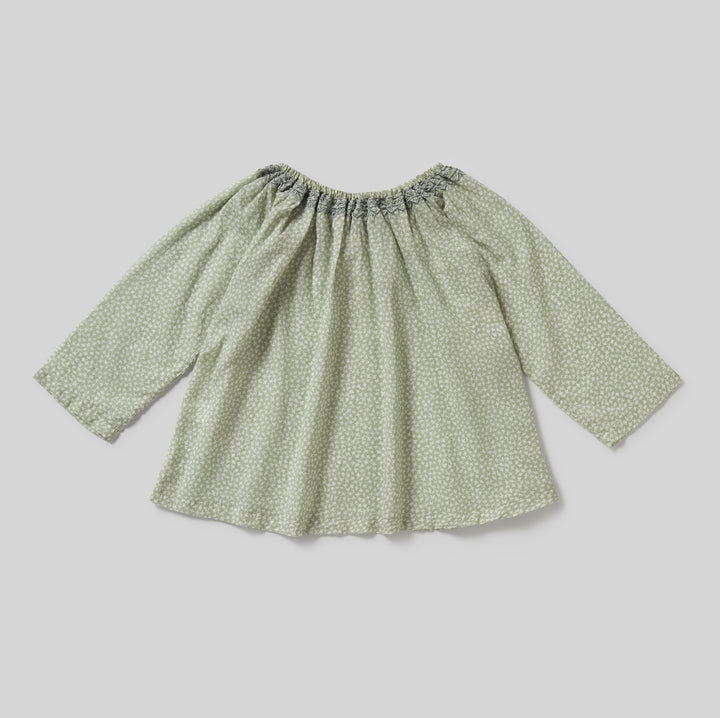 Embroidered Smock Blouse in Meadow Bird