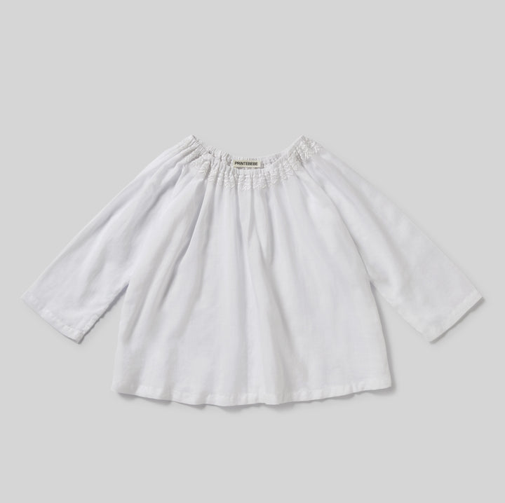 Embroidered White Smock Top - printebebe.com