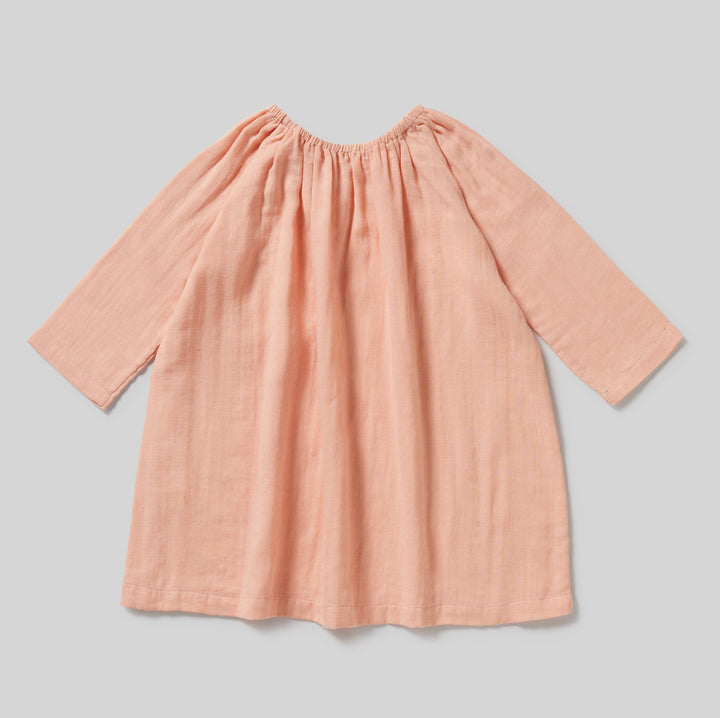 Easy Smock Dress in Peach Parfait - printebebe.com