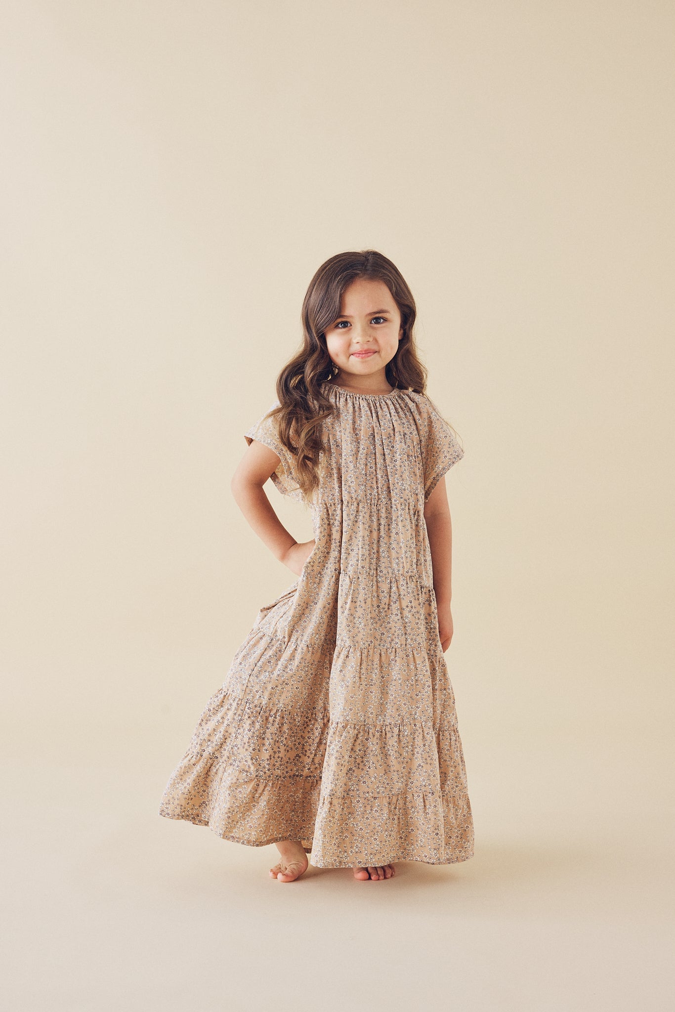 Mademoiselle Dress in Wheat Wildflowers - printebebe.com