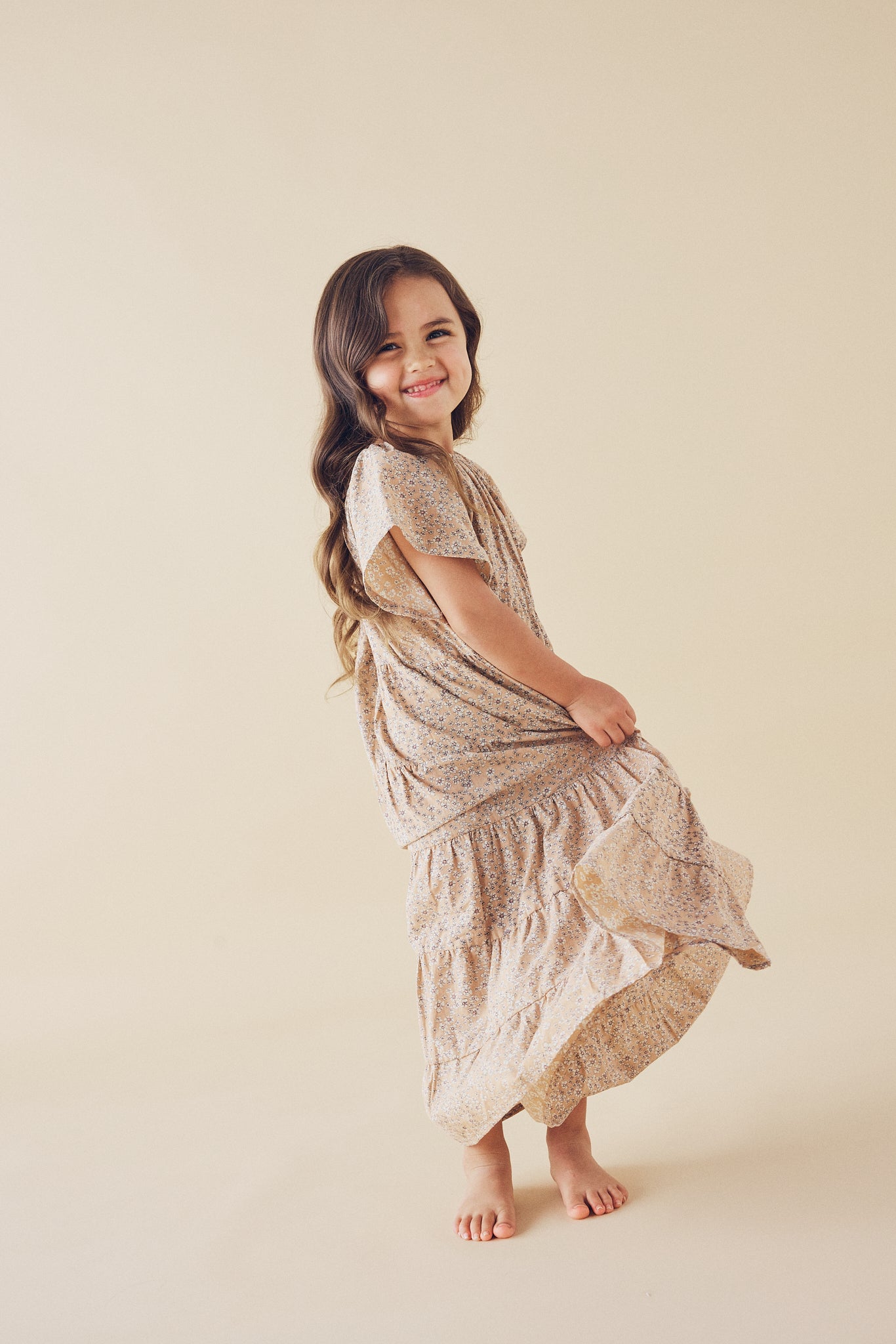 Mademoiselle Dress in Wheat Wildflowers - printebebe.com