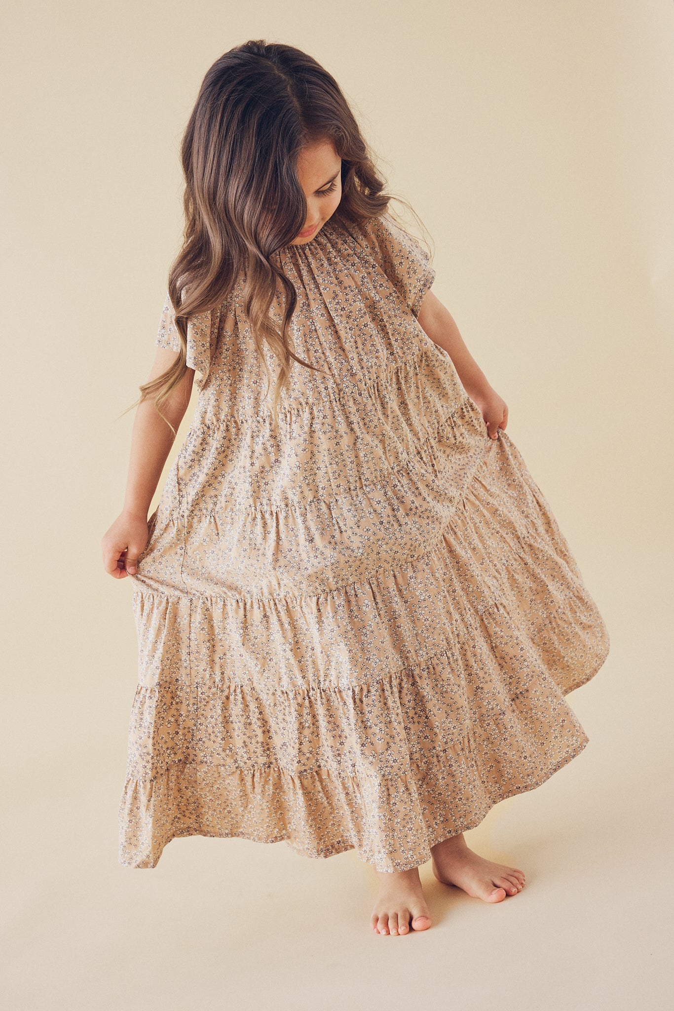 Mademoiselle Dress in Wheat Wildflowers - printebebe.com