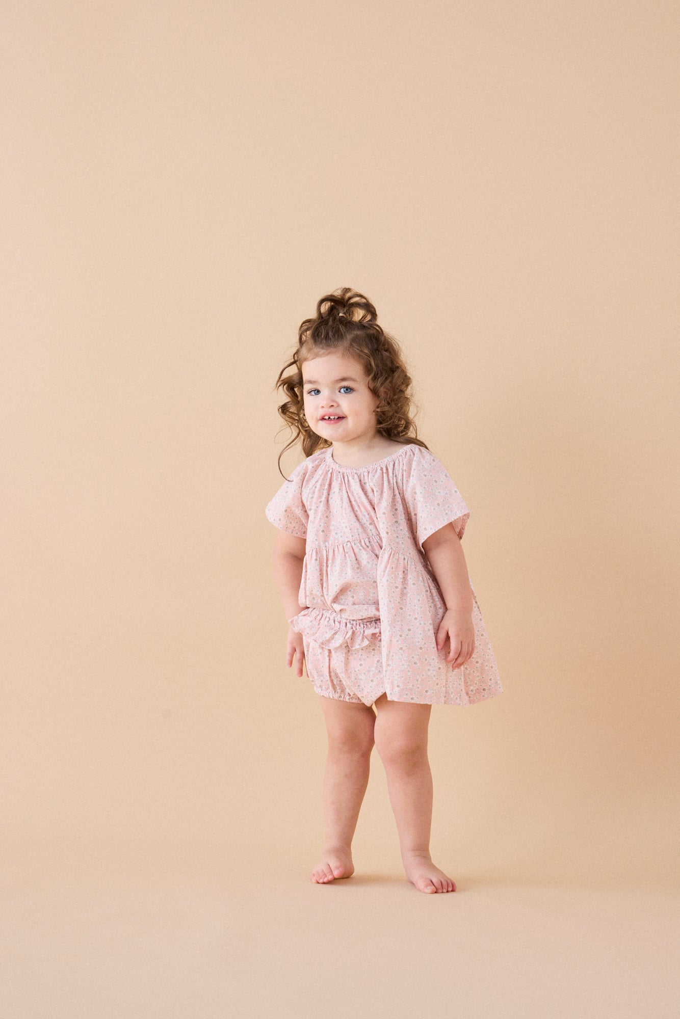 Frill Bloomers in Pretty Pink Wildflowers - printebebe.com