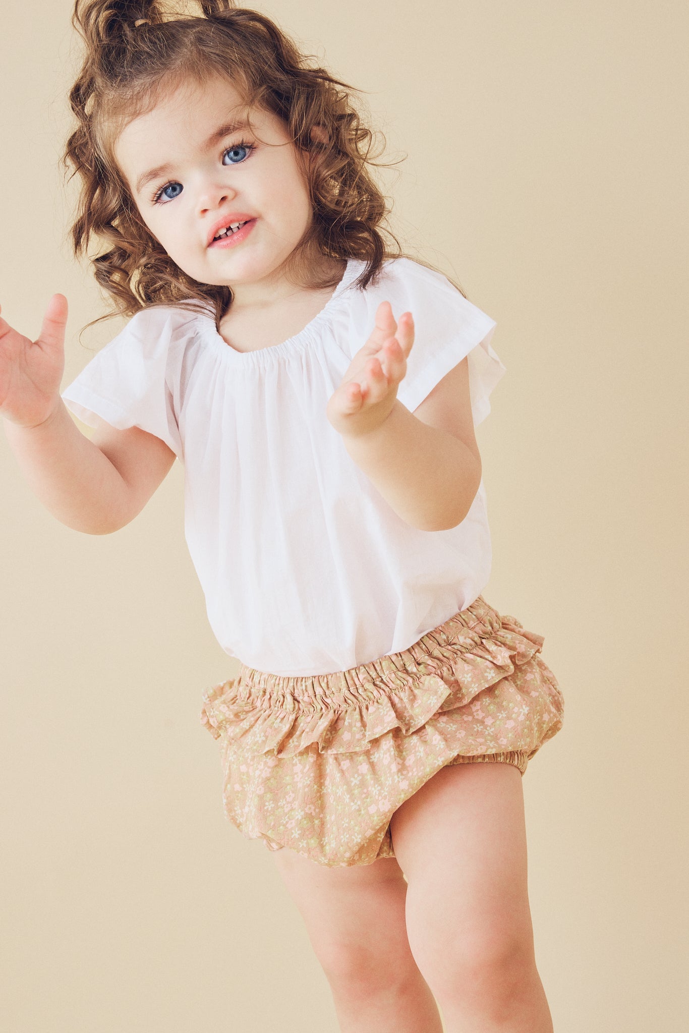 Butterfly Sleeve Top in White Voile - printebebe.com