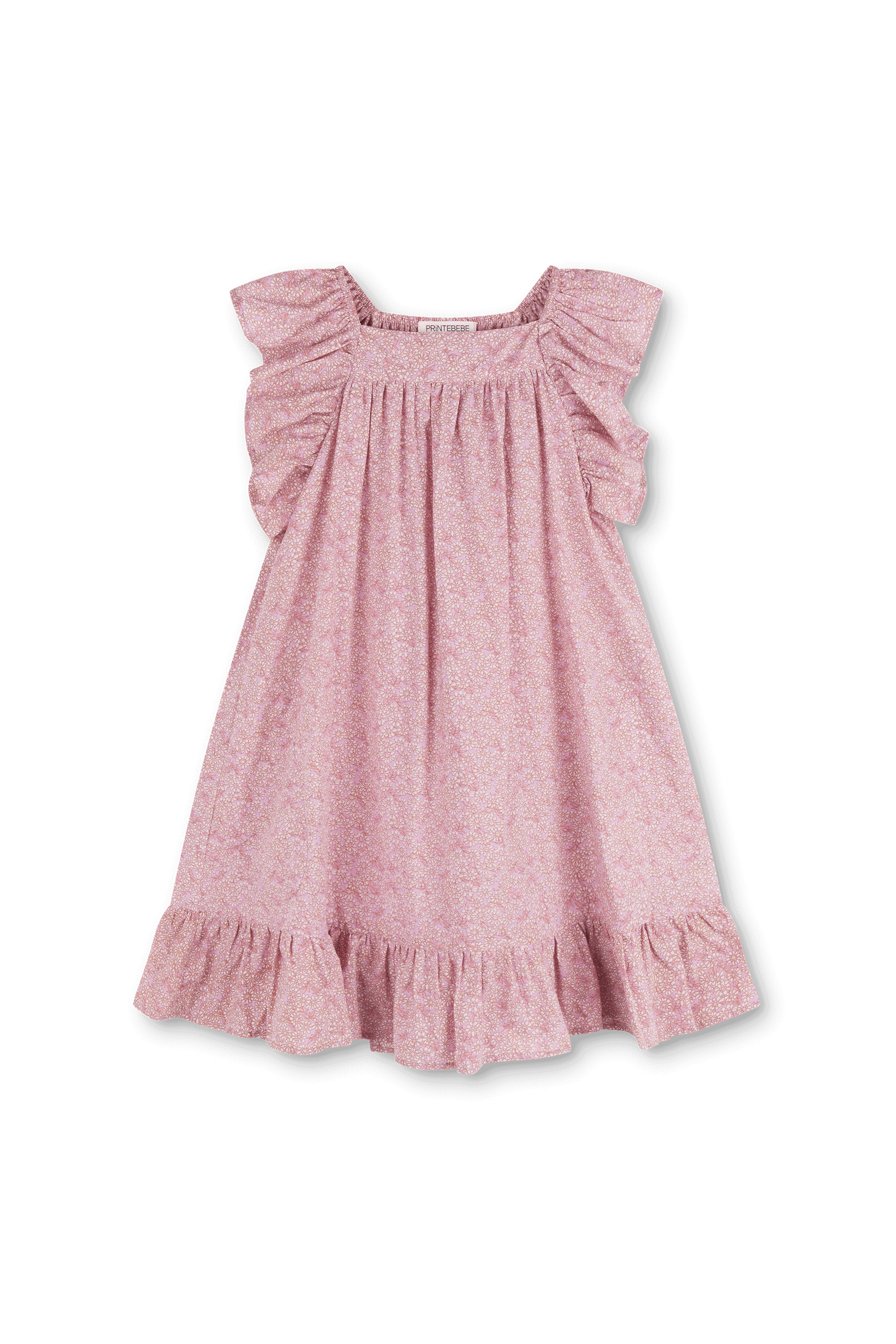 Caramel Dress in Pink Cotton Buds - printebebe.com