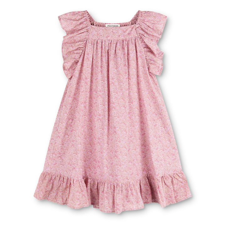 Caramel Dress in Pink Cotton Buds - printebebe.com