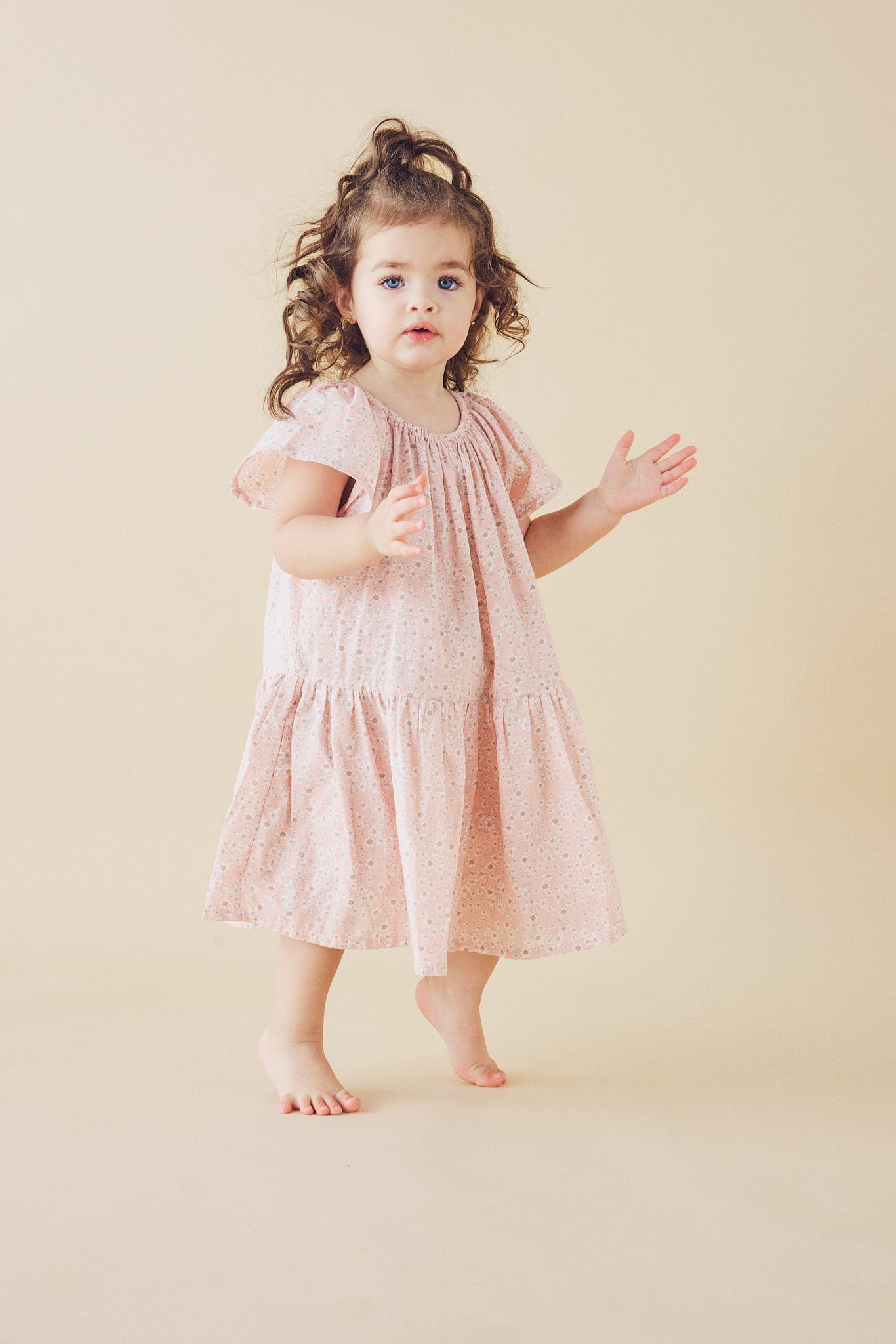 Flutter Dress in Pretty Pink Wildflower - printebebe.com