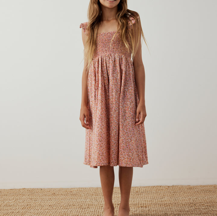 Bonnie Dress in Spring Mini Flower - printebebe.com