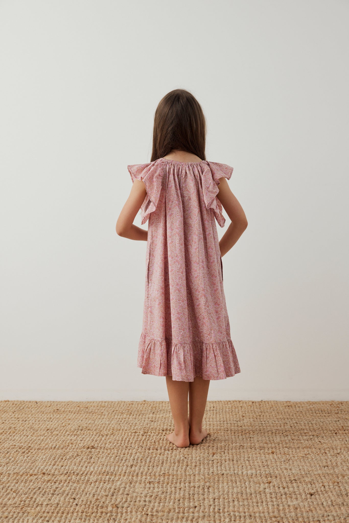 Caramel Dress in Pink Cotton Buds