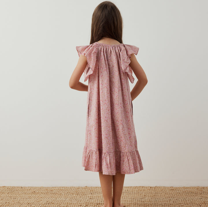 Caramel Dress in Pink Cottonbuds - printebebe.com