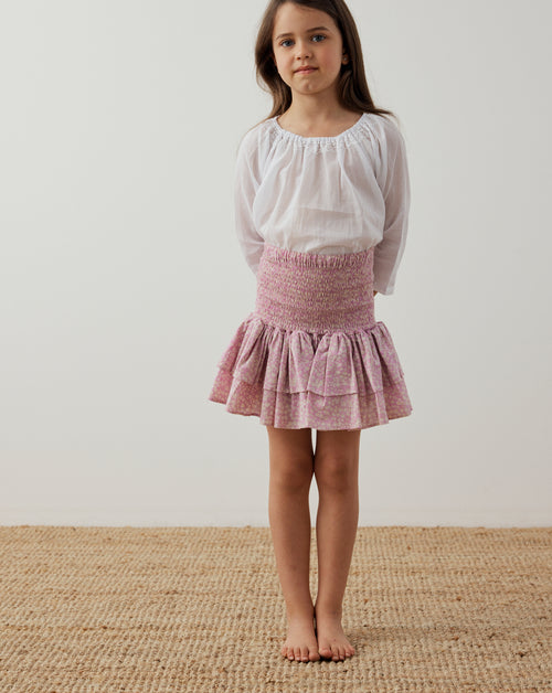 Embroidered White Smock Top - printebebe.com