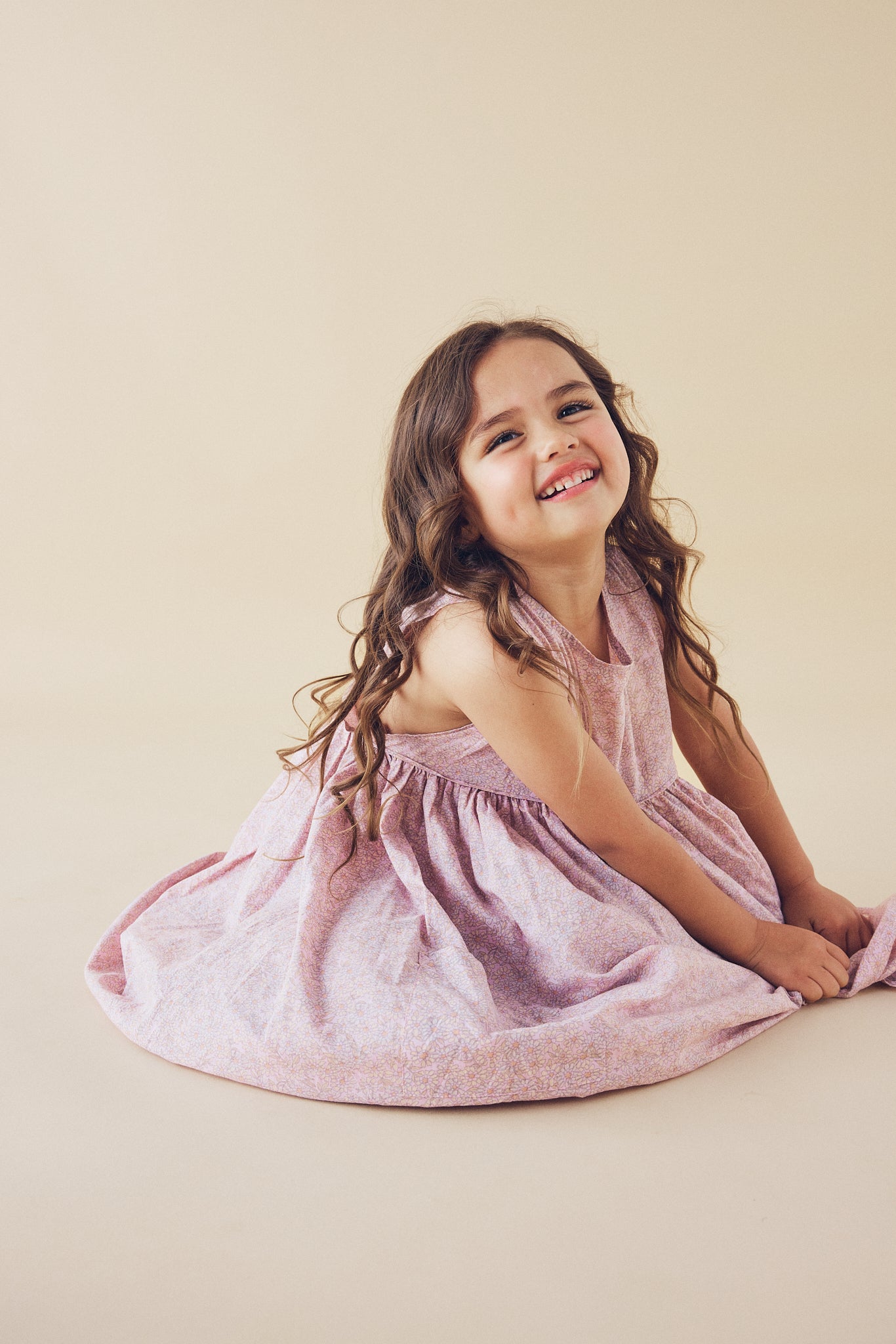 Swirl Dress in Lilac Cottonbuds - printebebe.com