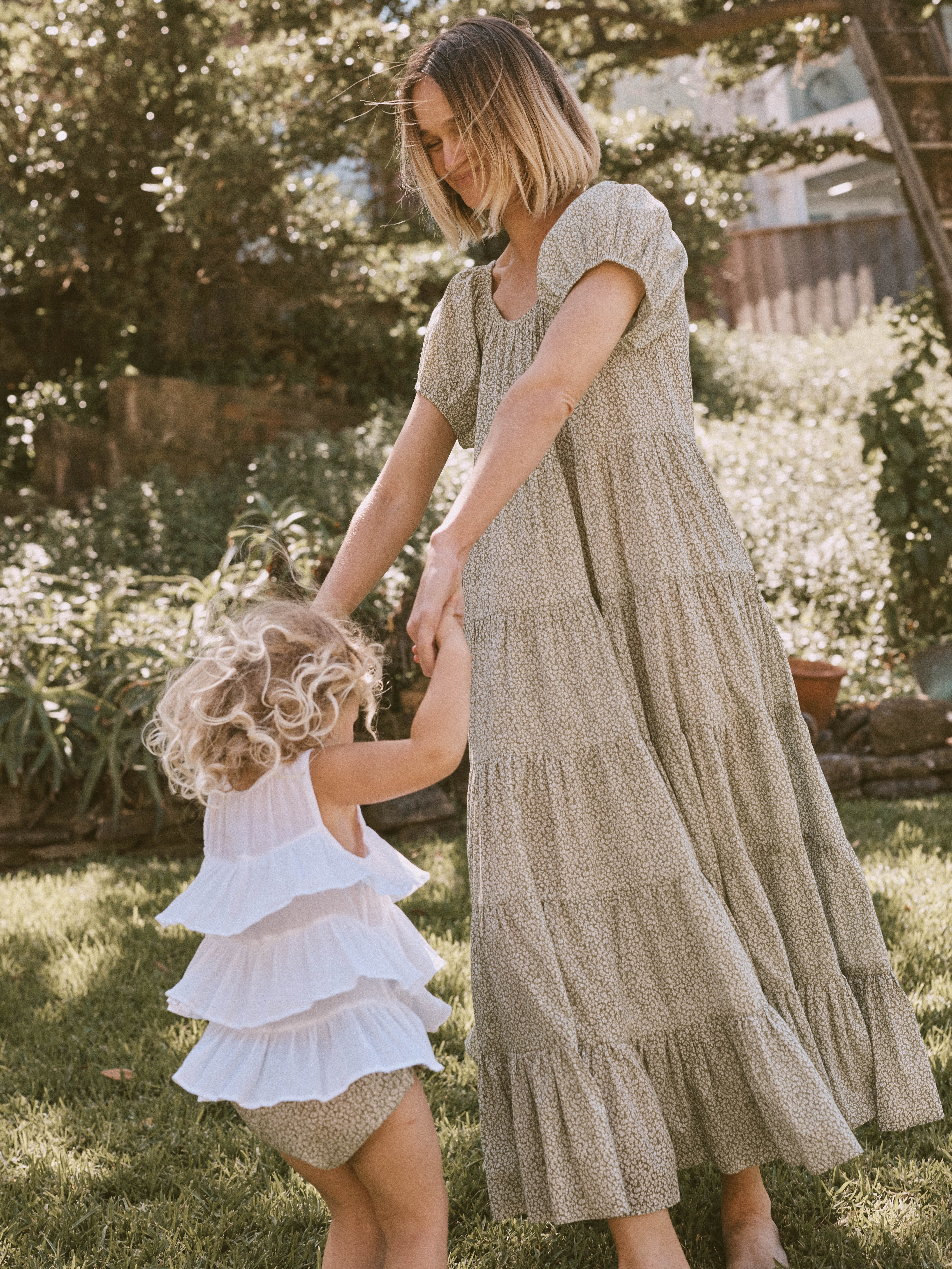 Eleanor Dress in Sage Posy