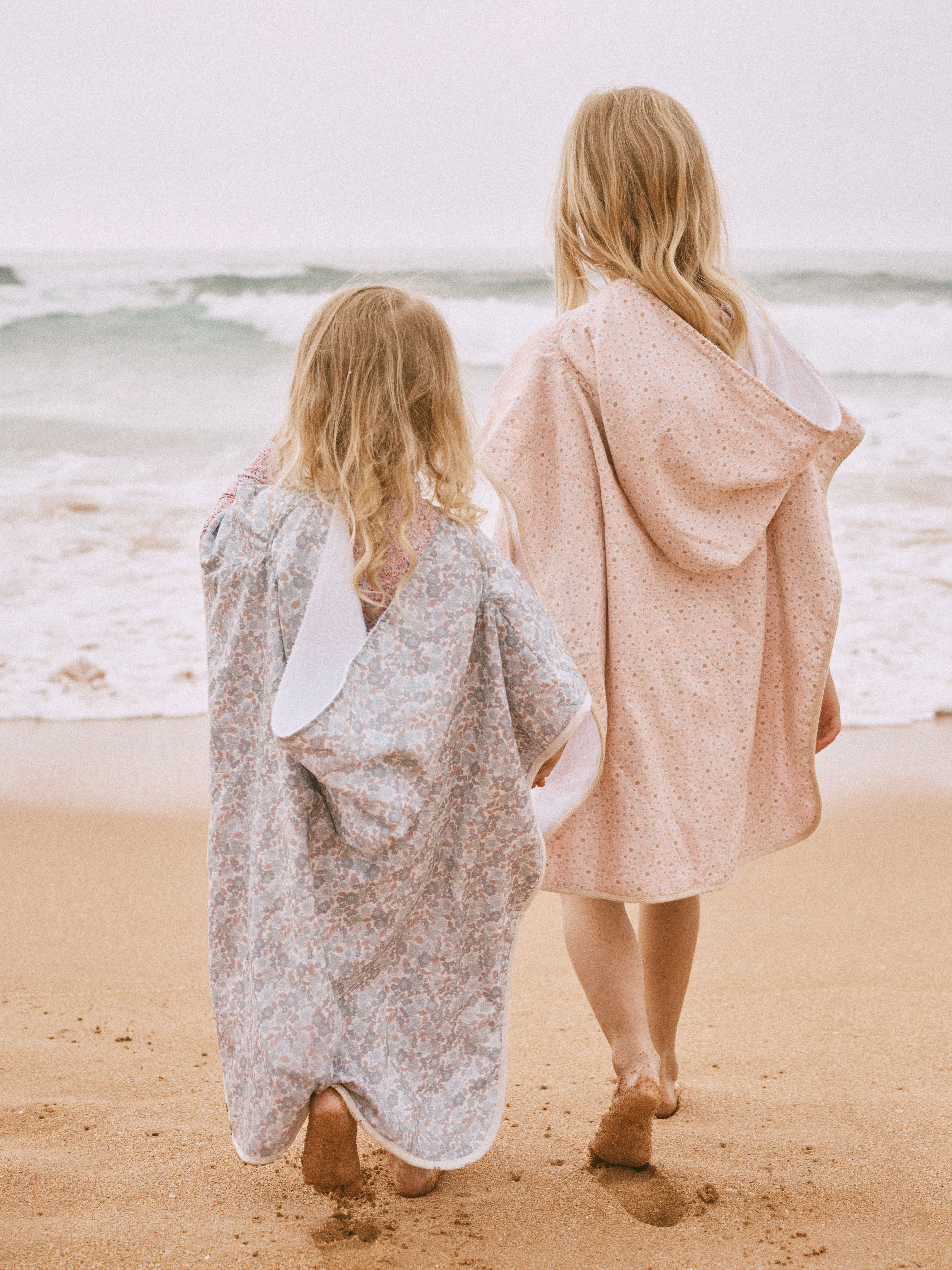 Hooded Beach Towel in Pretty Pink Wild Flower