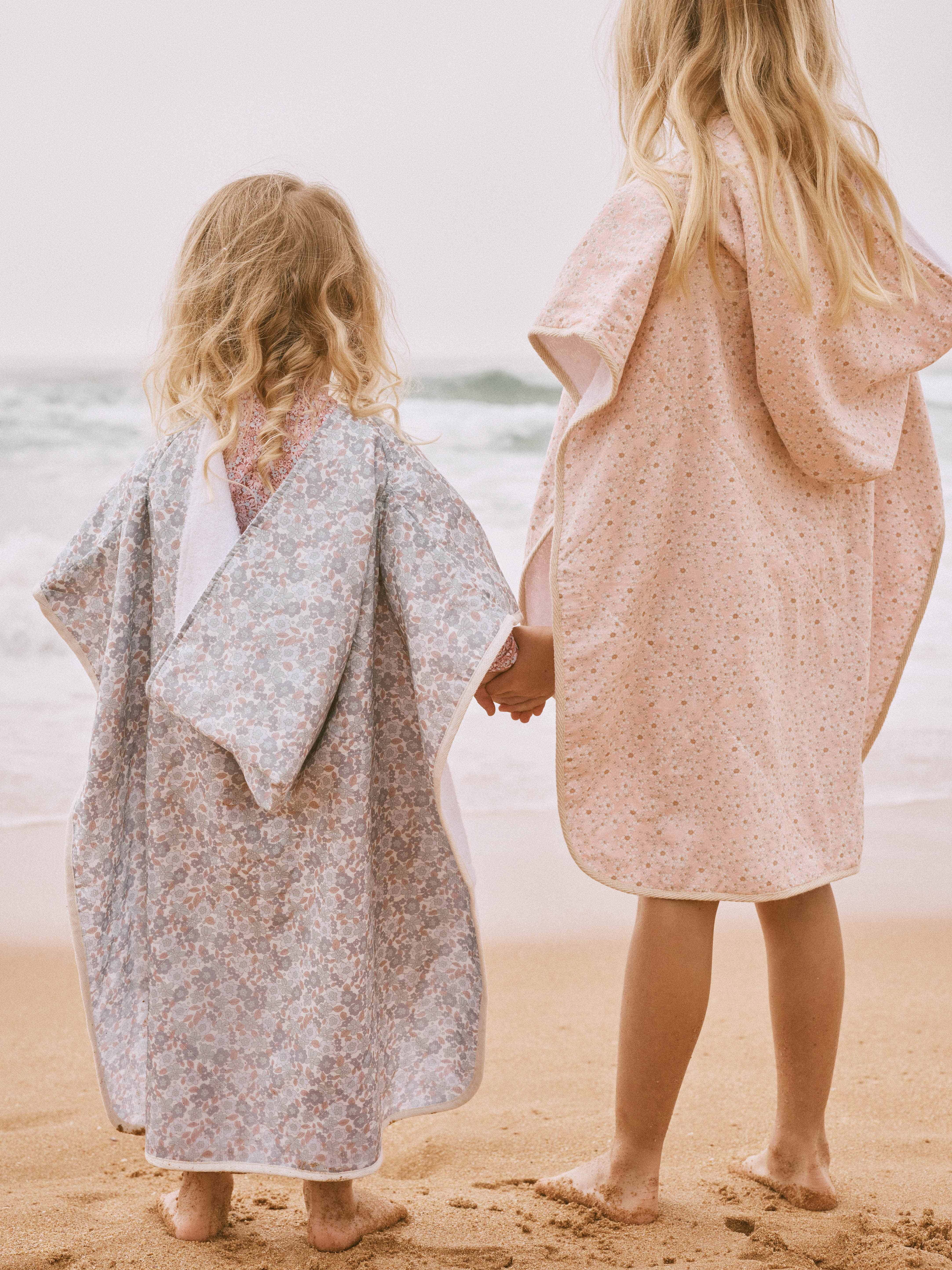 Hooded Beach Towel in Sea Foam Alice