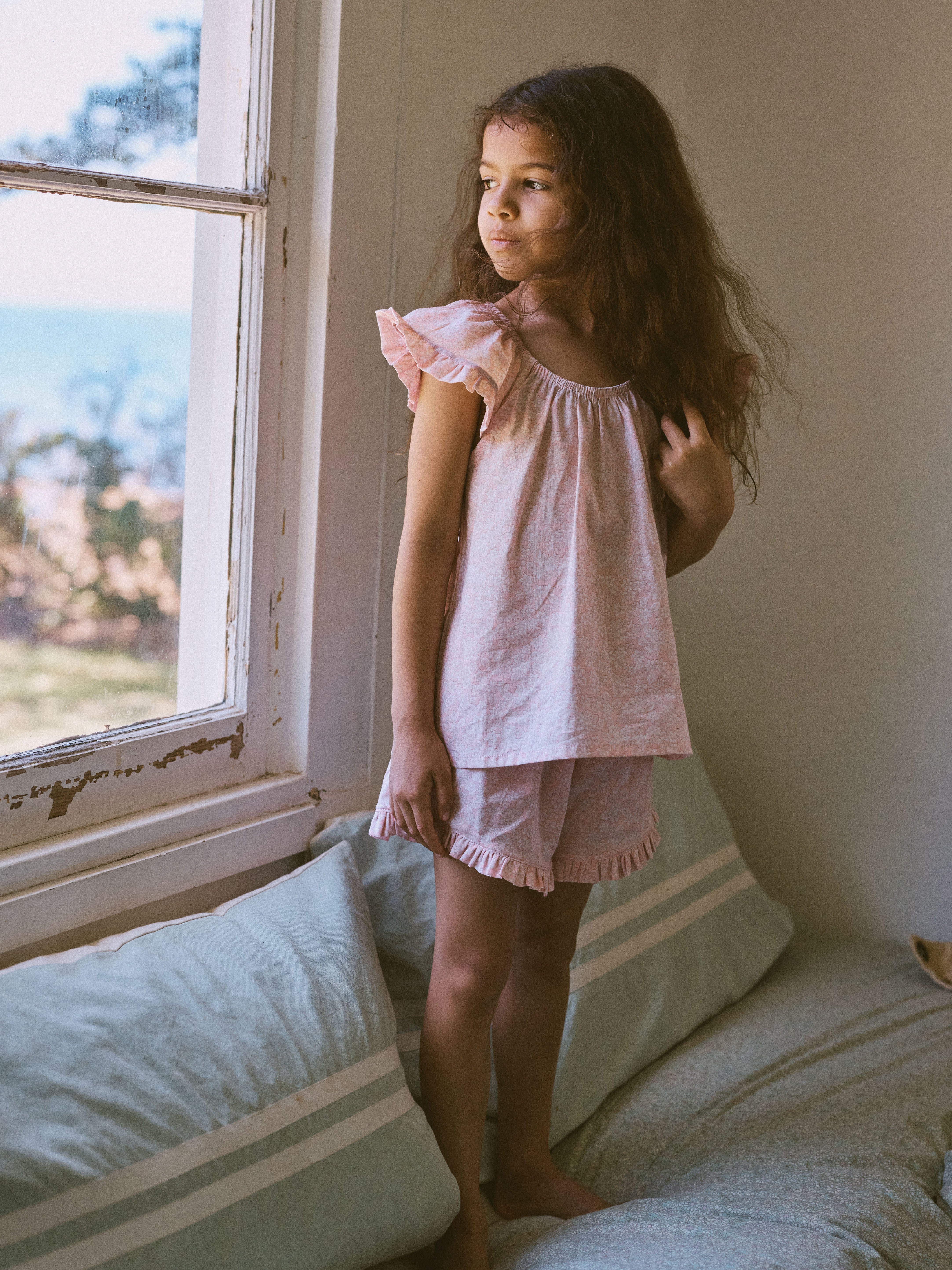 Pyjama Day Set in Petal Pink Field Flower