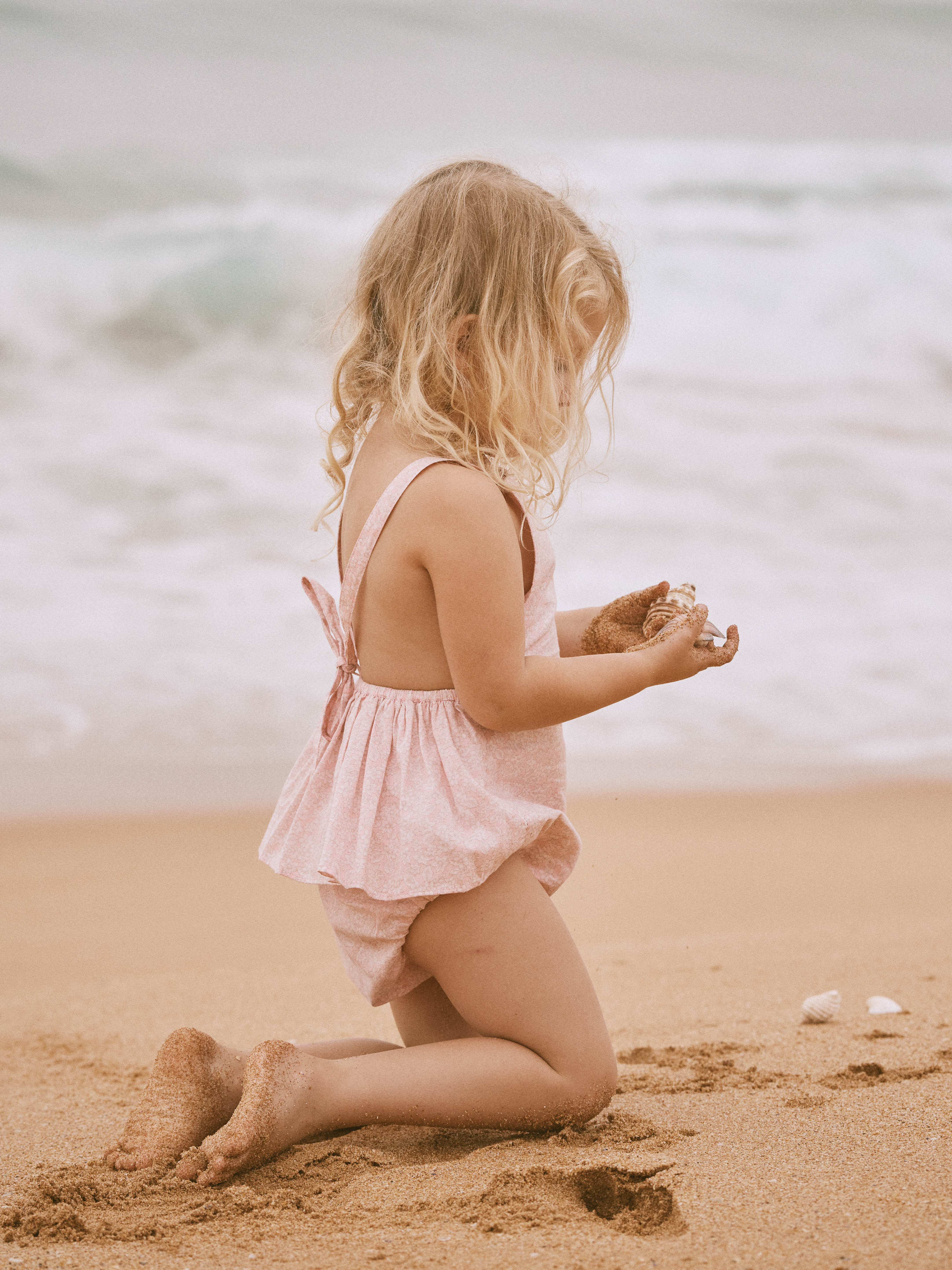Sunshine Romper in Petal Pink Field Flower