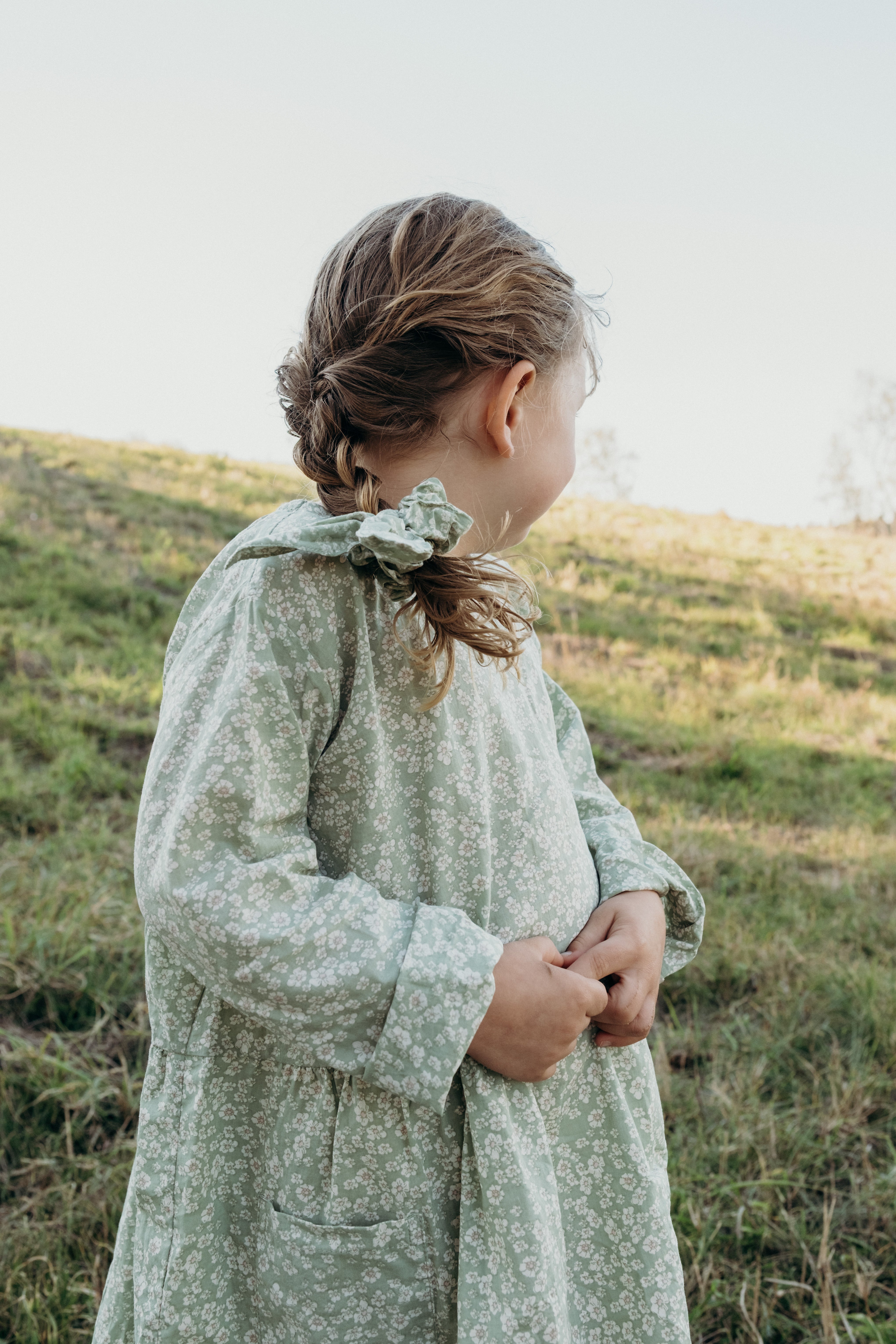 Auguste Dress in Mint Green Wild Flower