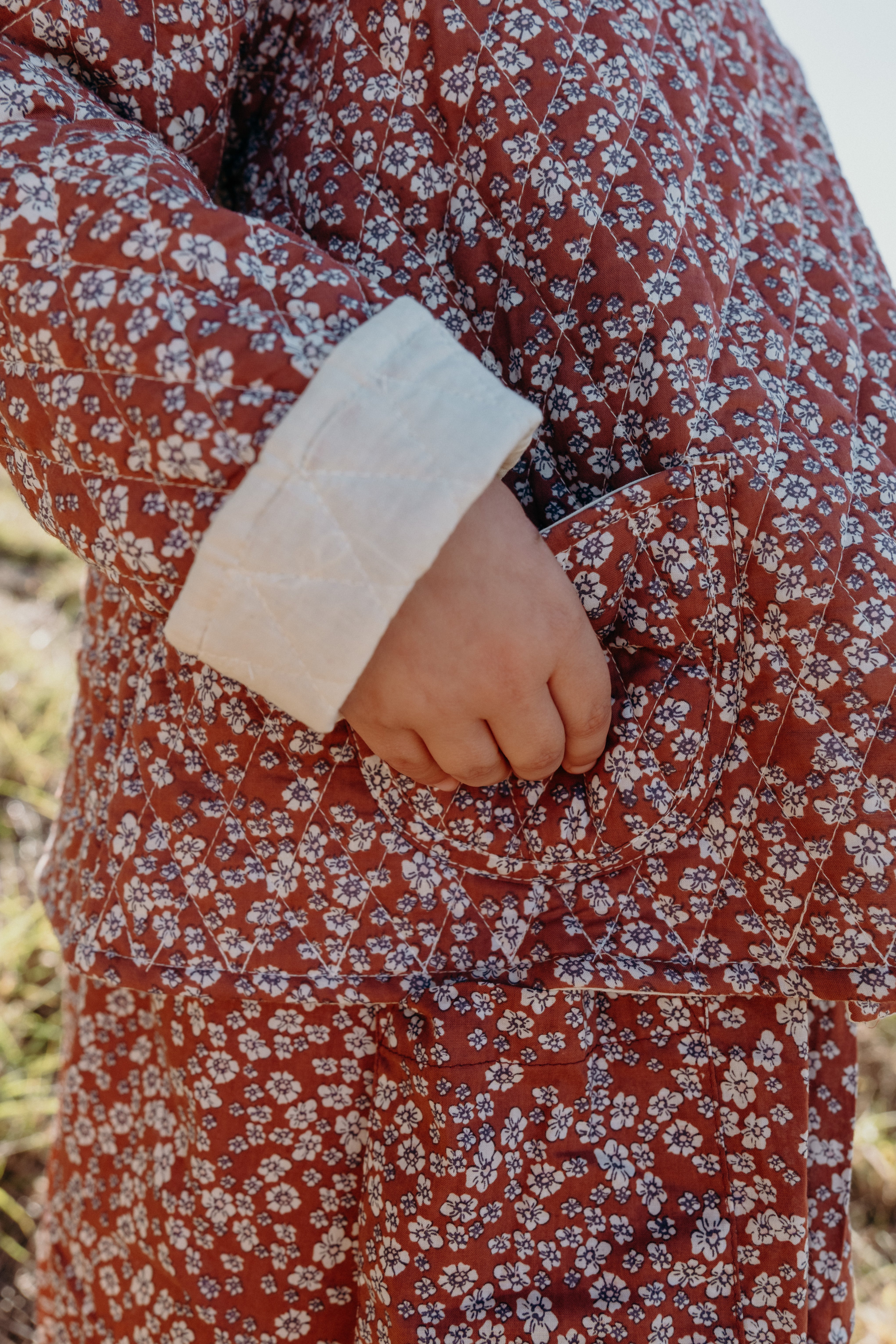 Quilted Jacket in Terracotta Wild Flower