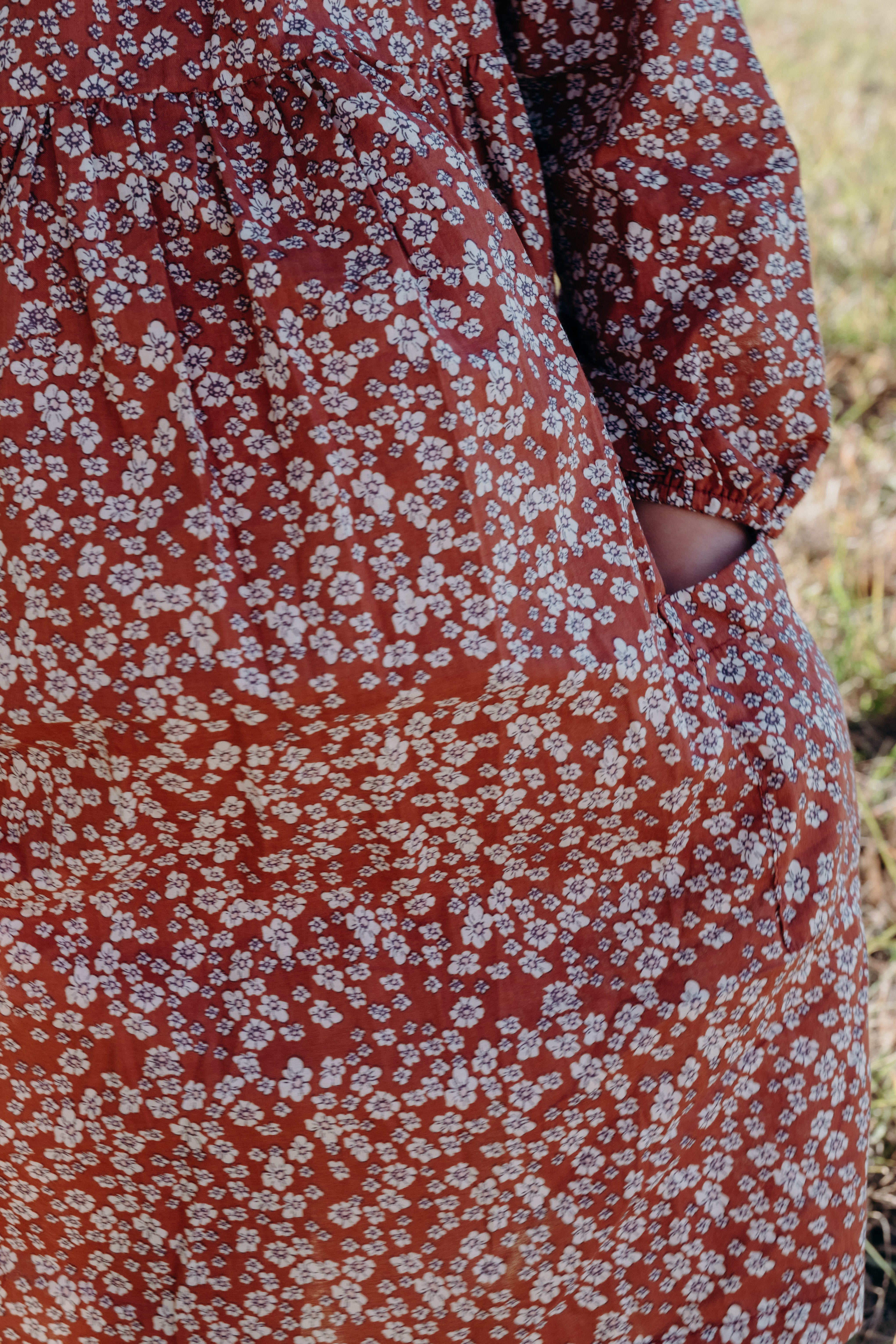 Olivia Dress in Terracotta Wild Flower