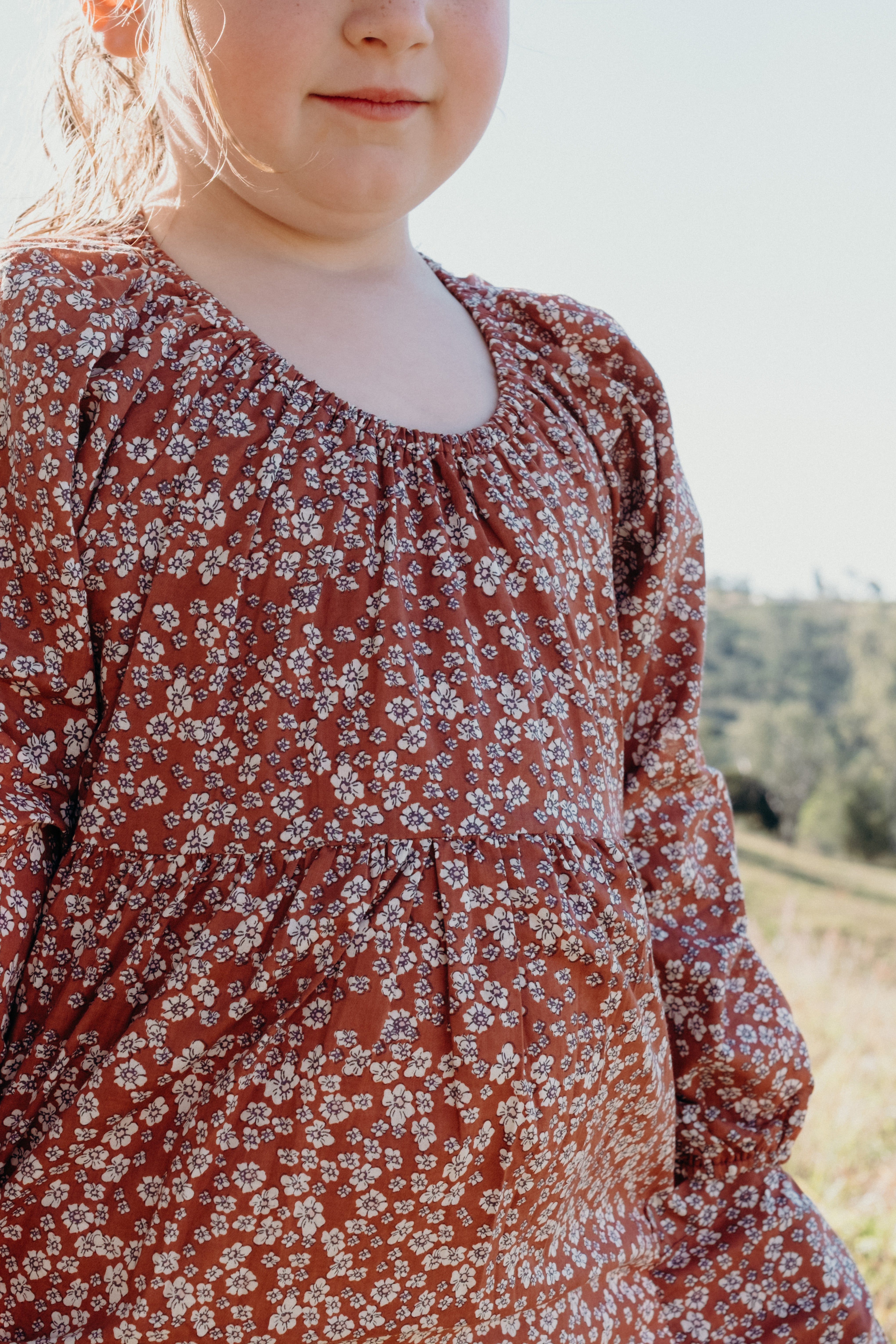Olivia Dress in Terracotta Wild Flower