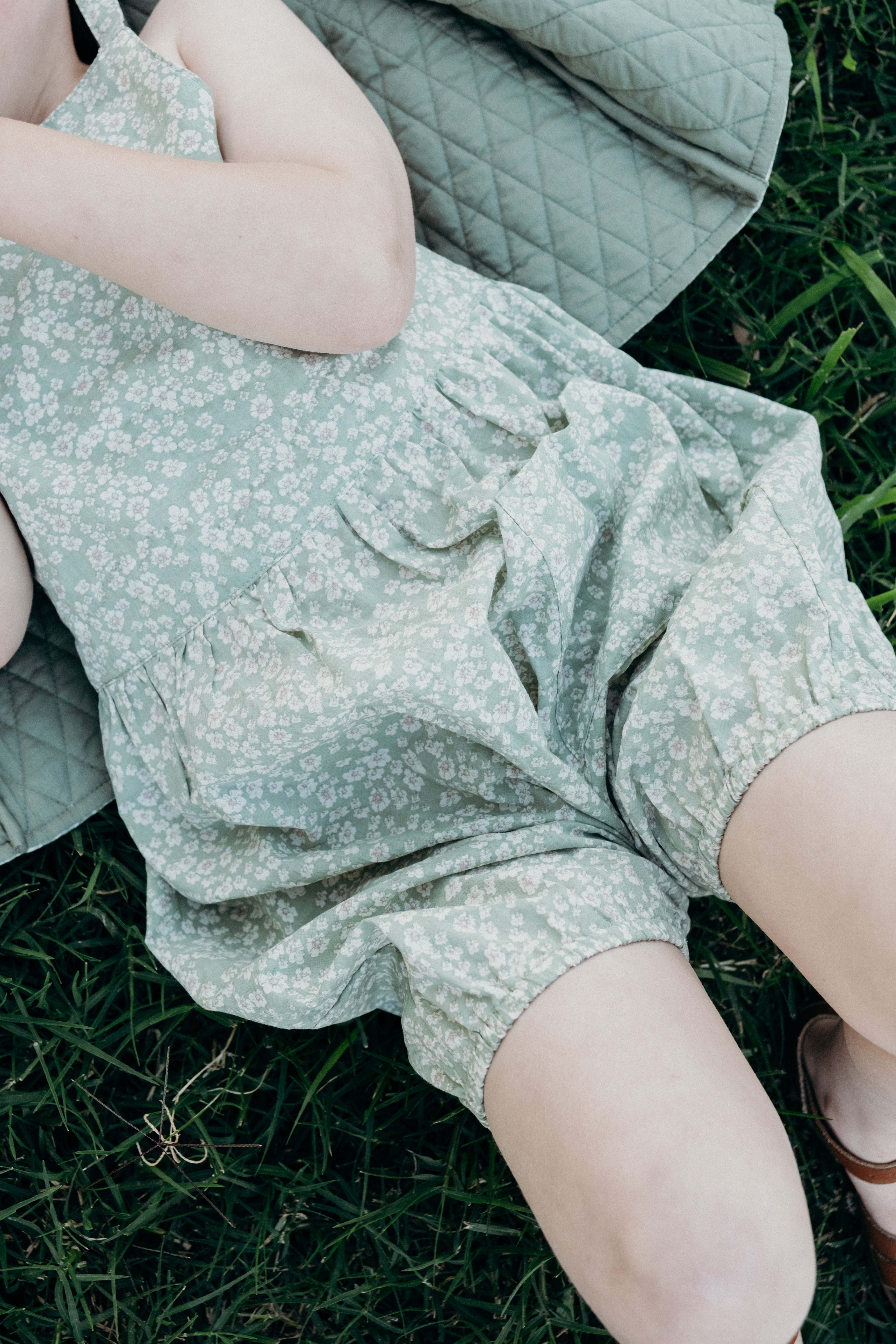 Away Jumpsuit in Mint Green Wild Flower