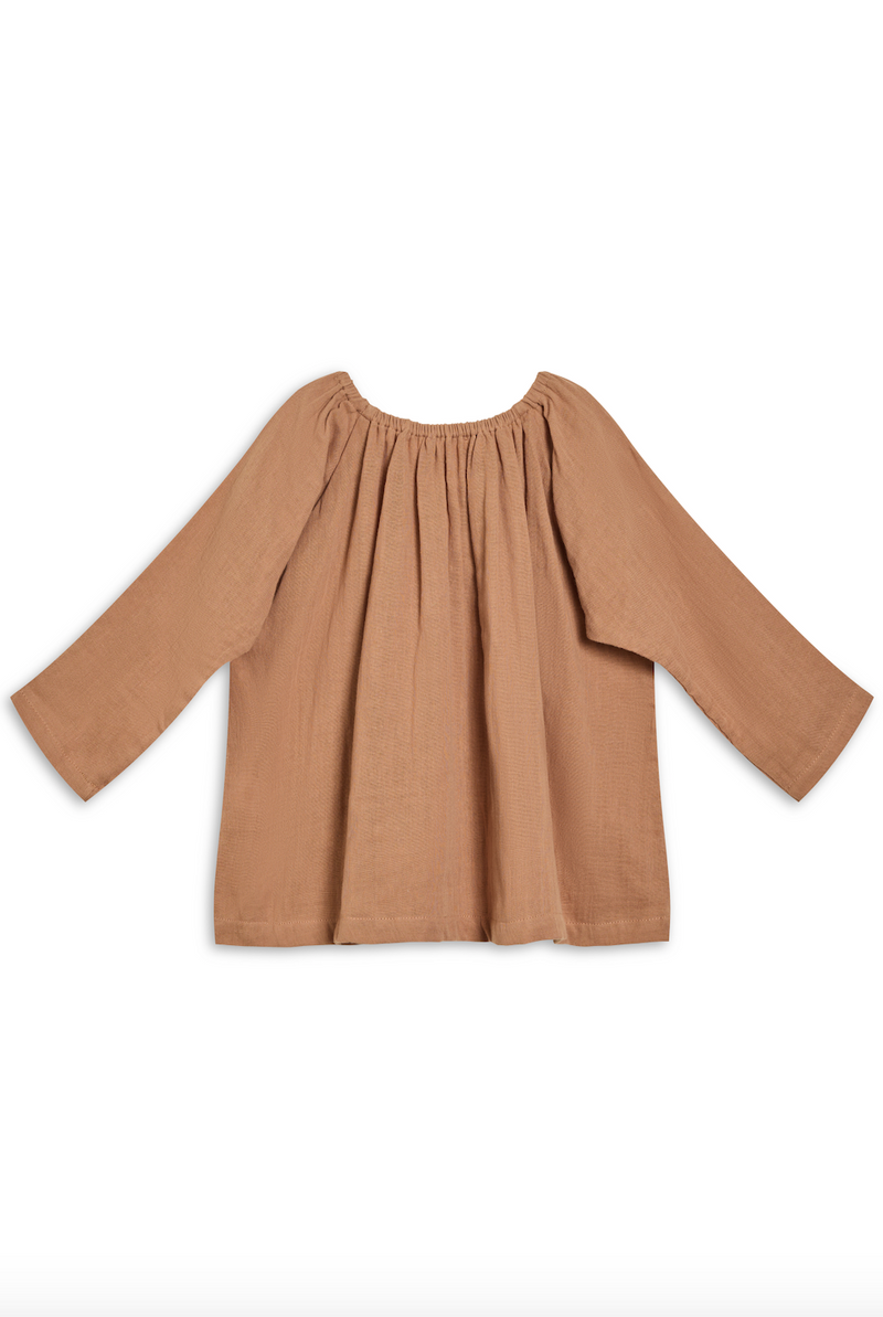Pocket Smock in Tan Double Voille - printebebe.com