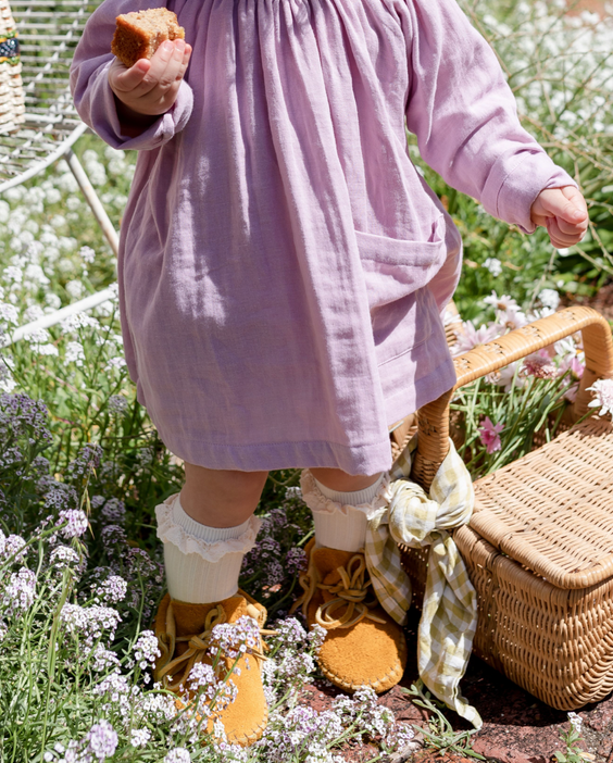 Smock Top with Pocket in Violet - printebebe.com