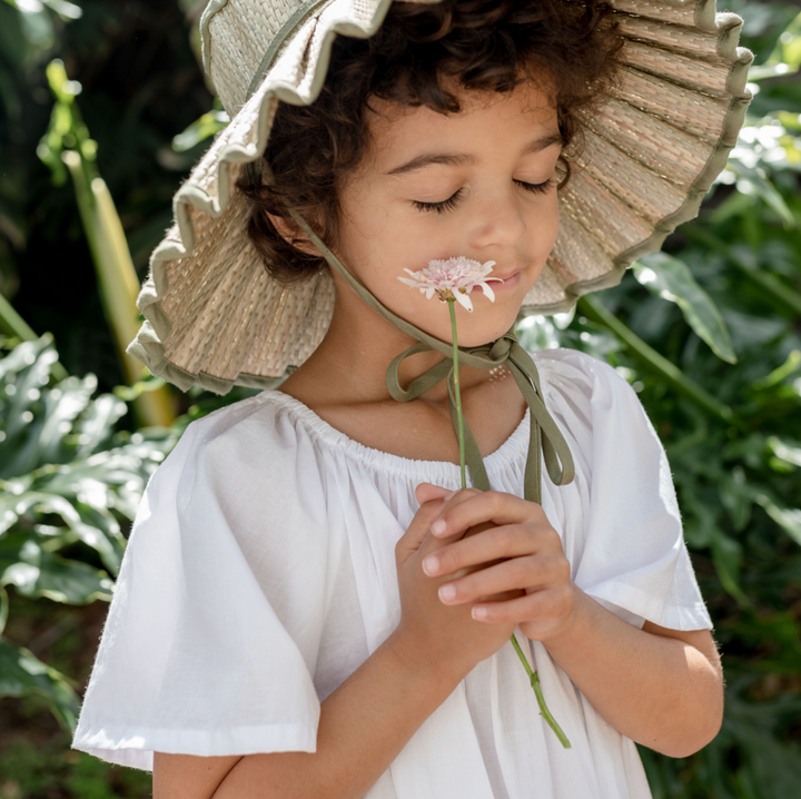 Flutter Top in White Cotton Voile - printebebe.com