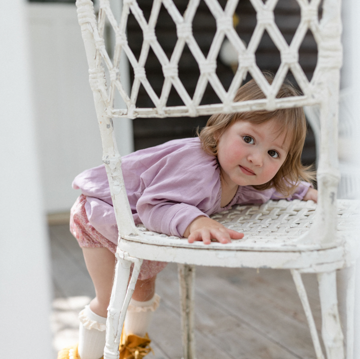 Smock Top with Pocket in Violet - printebebe.com