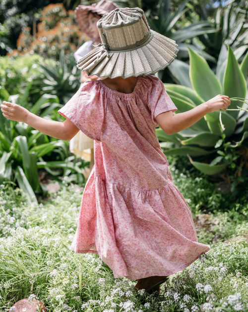 Flutter Dress in Pink Cotton Buds - printebebe.com