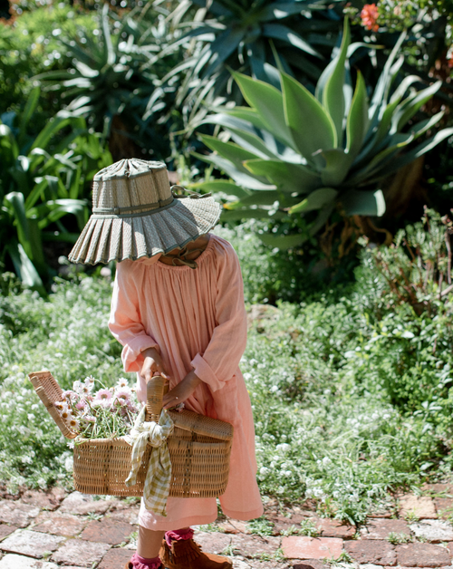 Pocket Smock Dress in Peach Super Soft Cotton 10 years