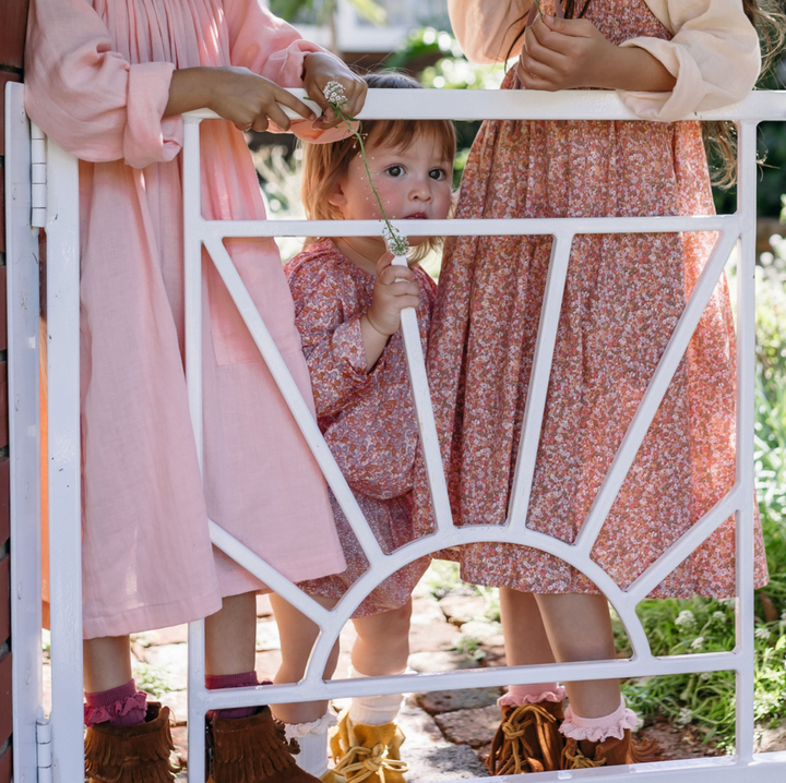 Easy Smock Dress in Peach Parfait - printebebe.com