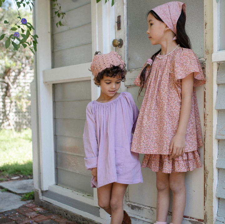 Smock Top with Pocket in Violet